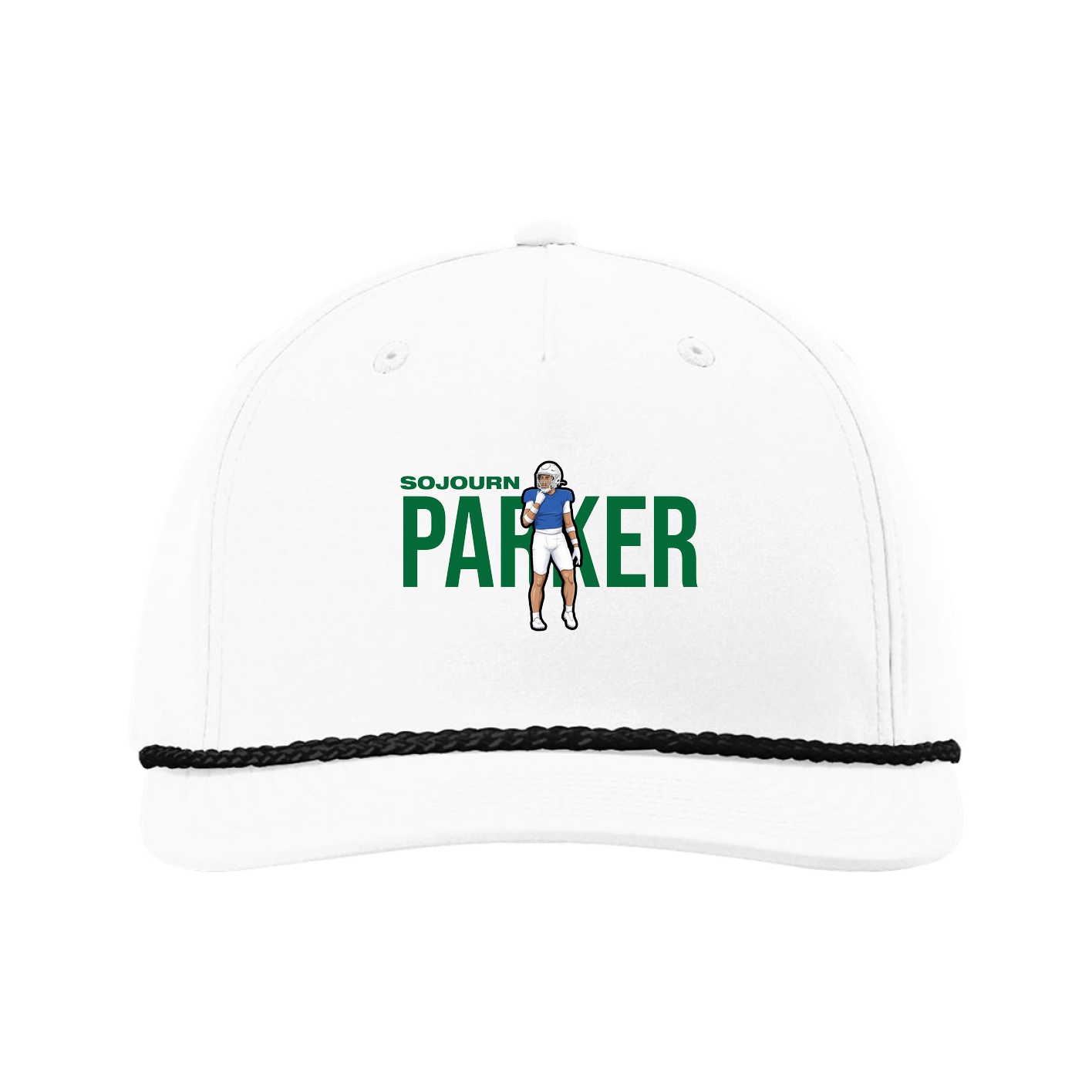 Five-Panel Classic Rope Cap — Player Name in White