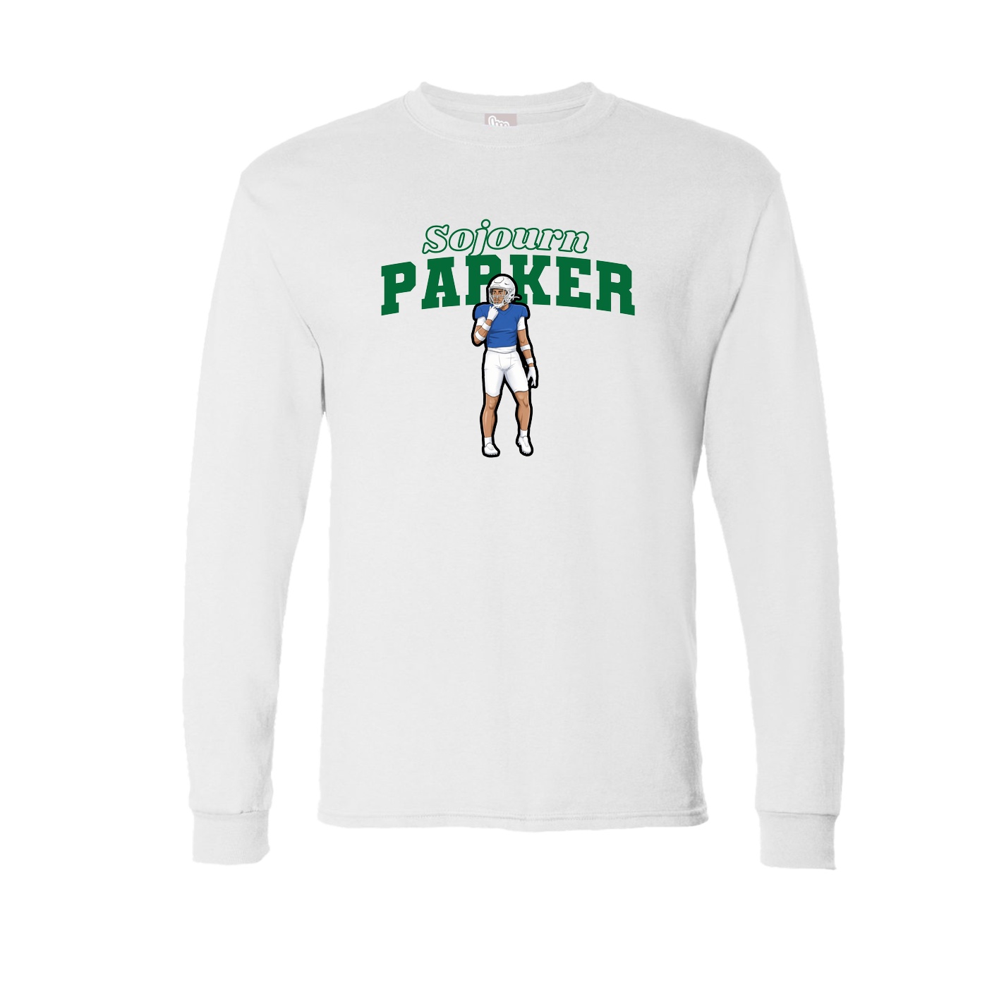 Long Sleeve Tee — Name Arch in White