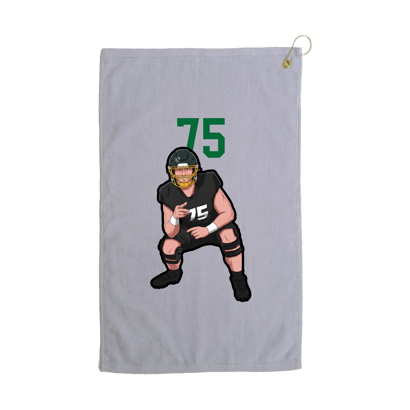Golf Towel — Number Top in Grey