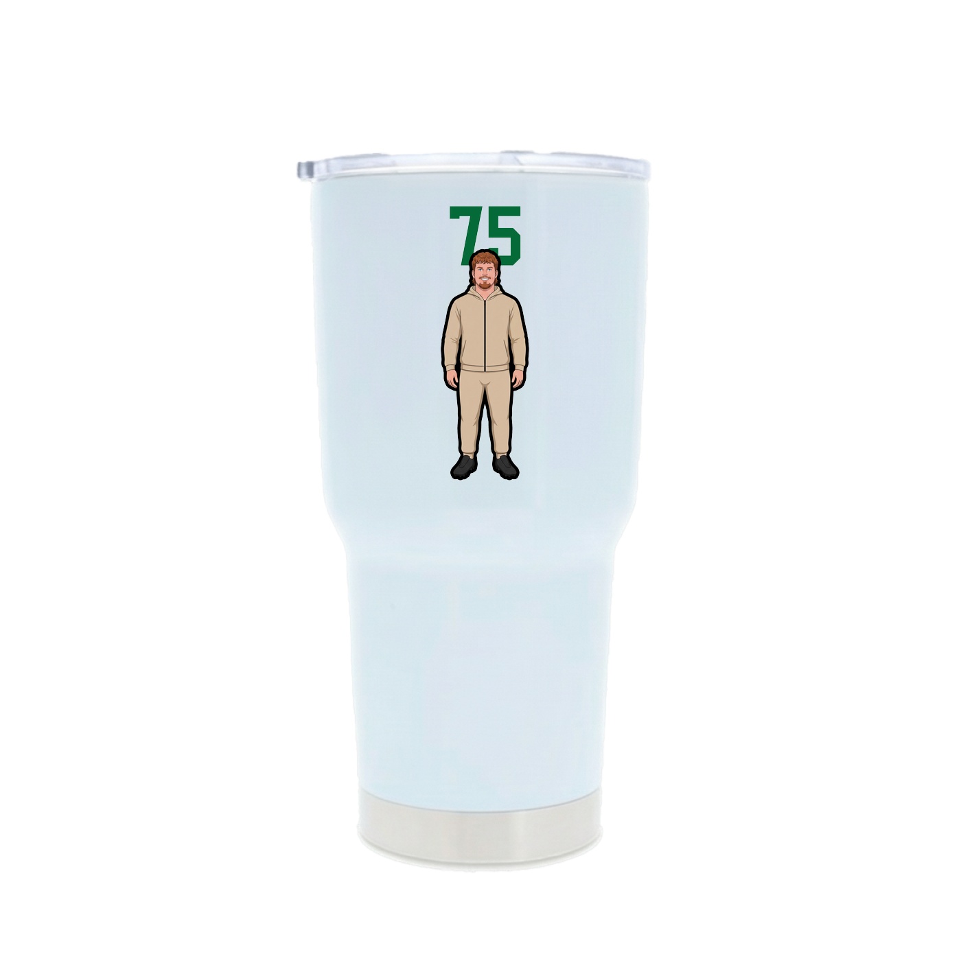 30oz Stainless Steel Tumbler — Number Top in White
