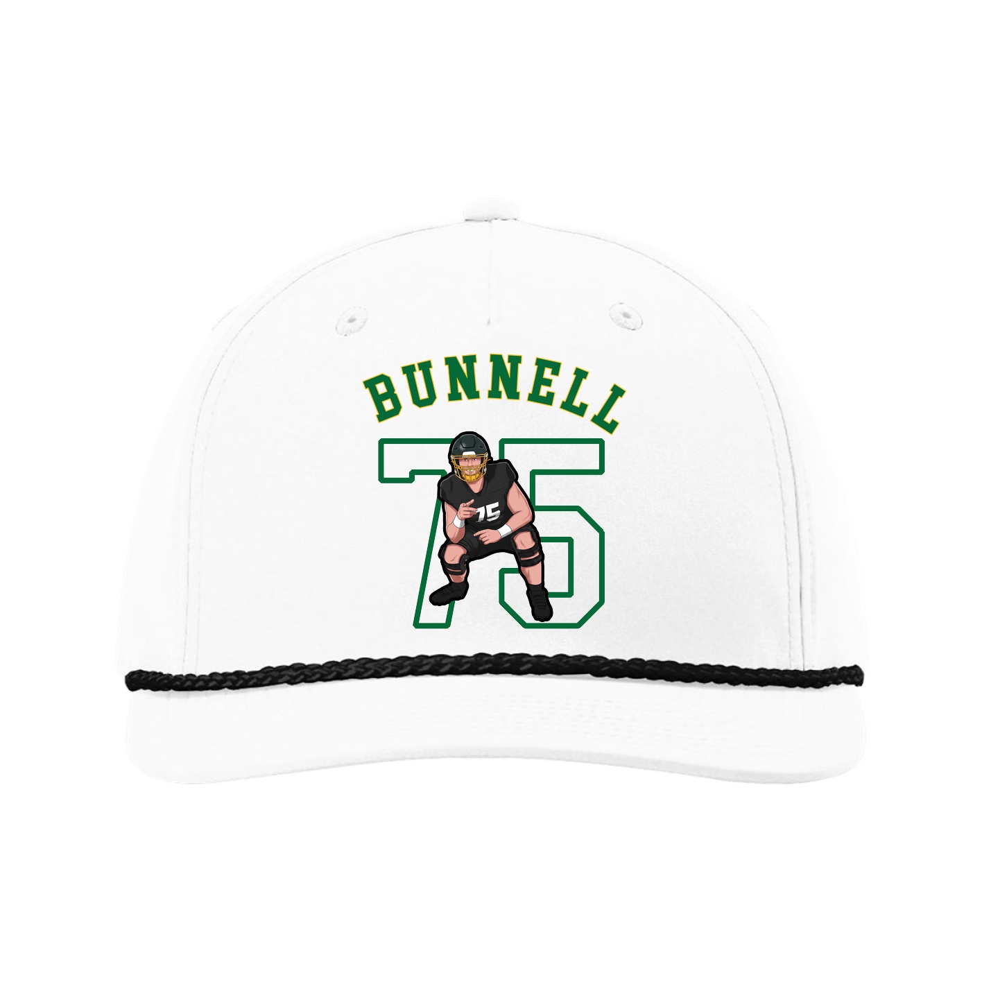 Five-Panel Classic Rope Cap — Shirsey Arch in White