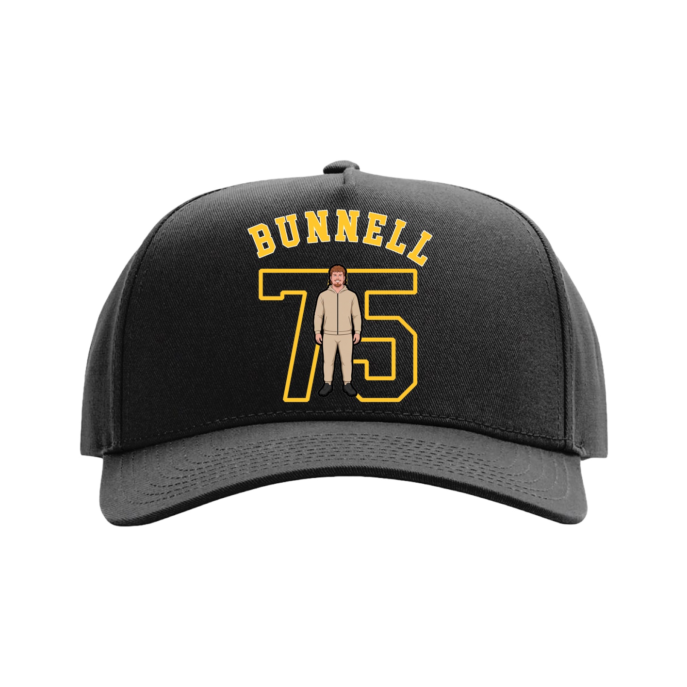 Full Fabric Five-Panel Champ Cap — Shirsey Arch in Black