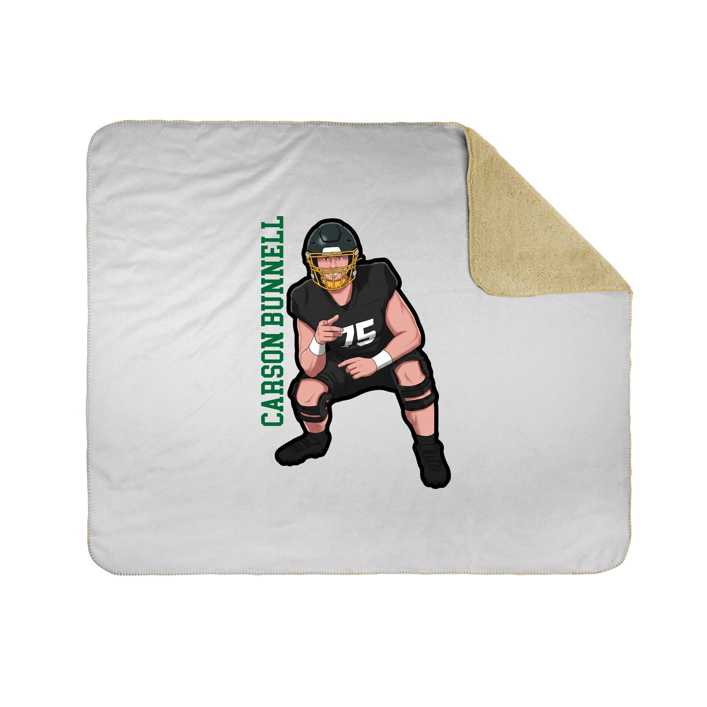 Throw Blanket — Name Vertical in White