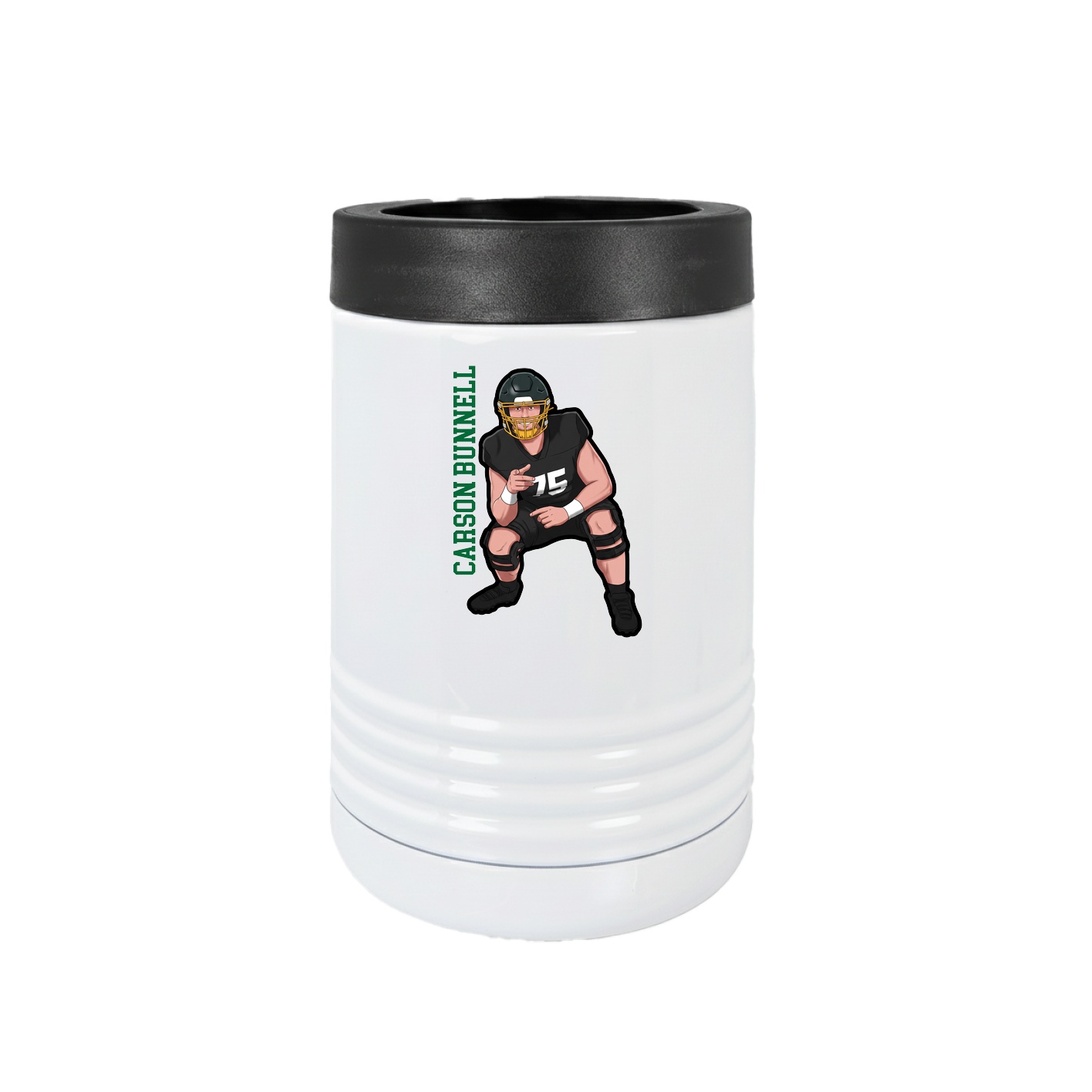 Beverage Holder — Name Vertical in White