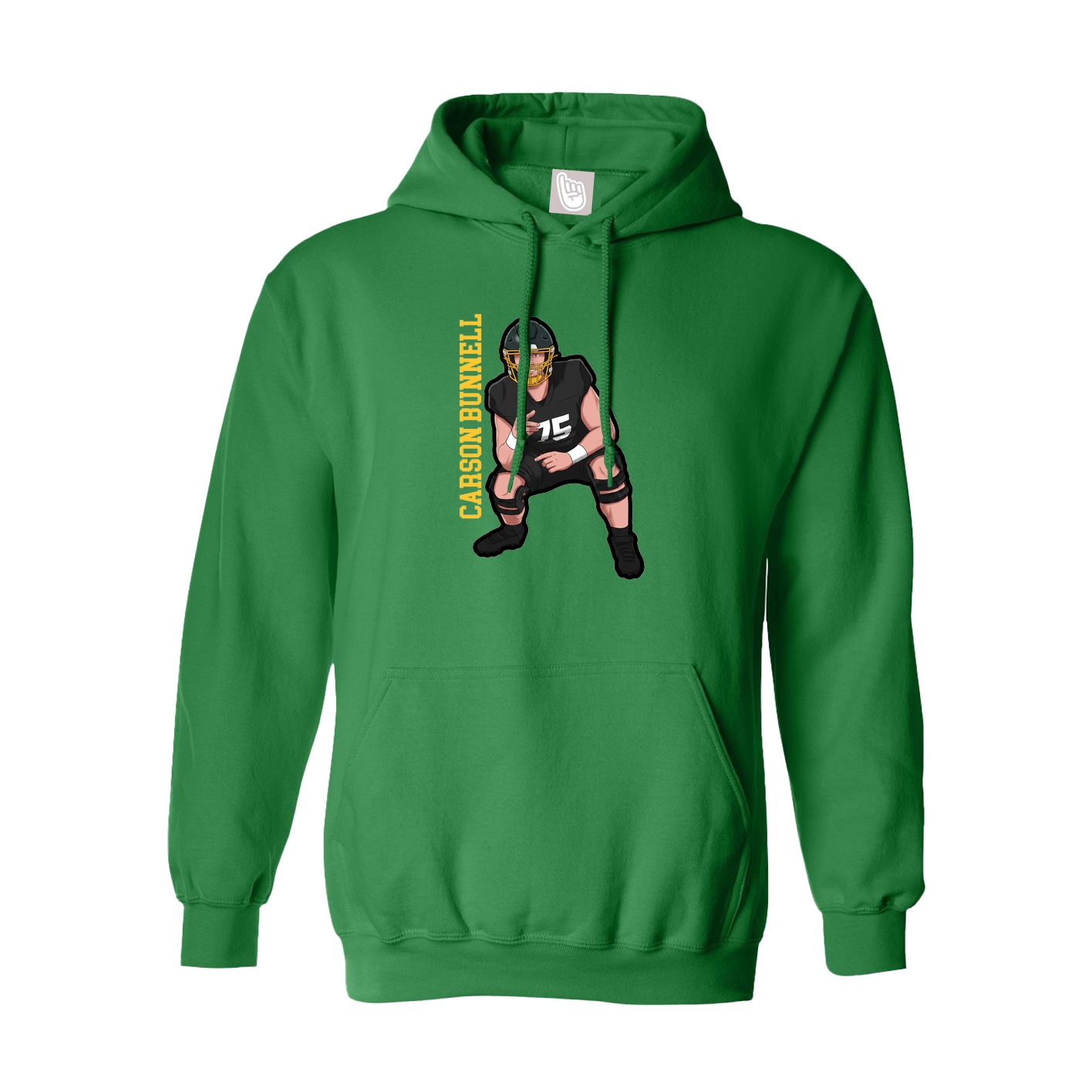 Hoodie — Name Vertical in Green