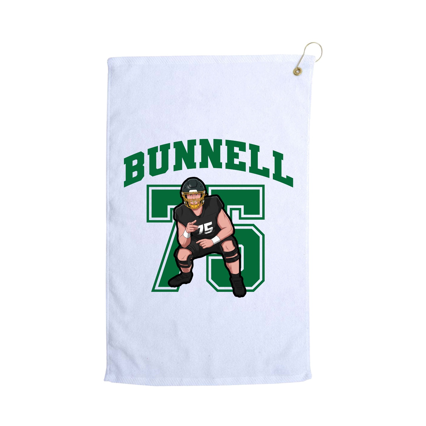 Golf Towel — Number in White