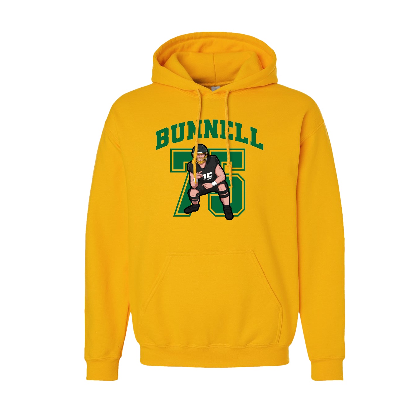 Youth Hoodie — Number in Gold