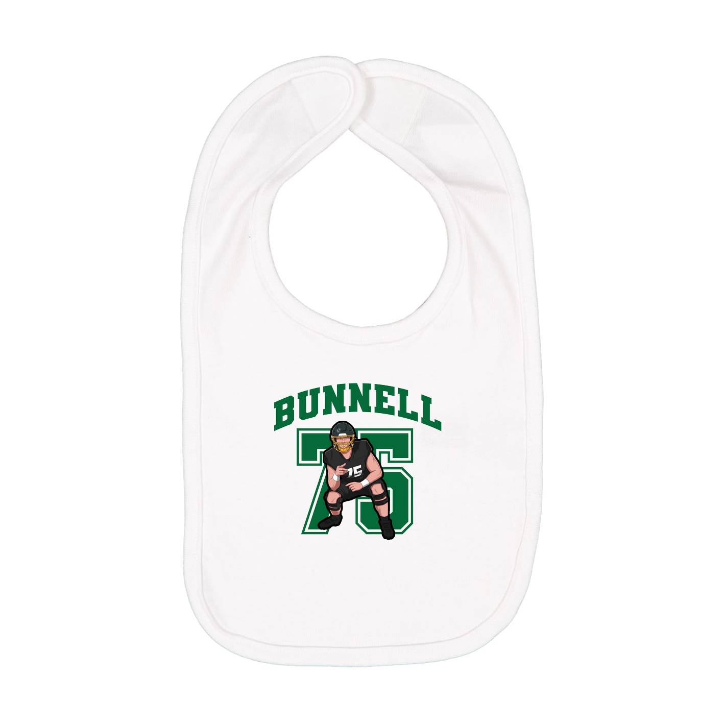 Infant Bib — Number in White