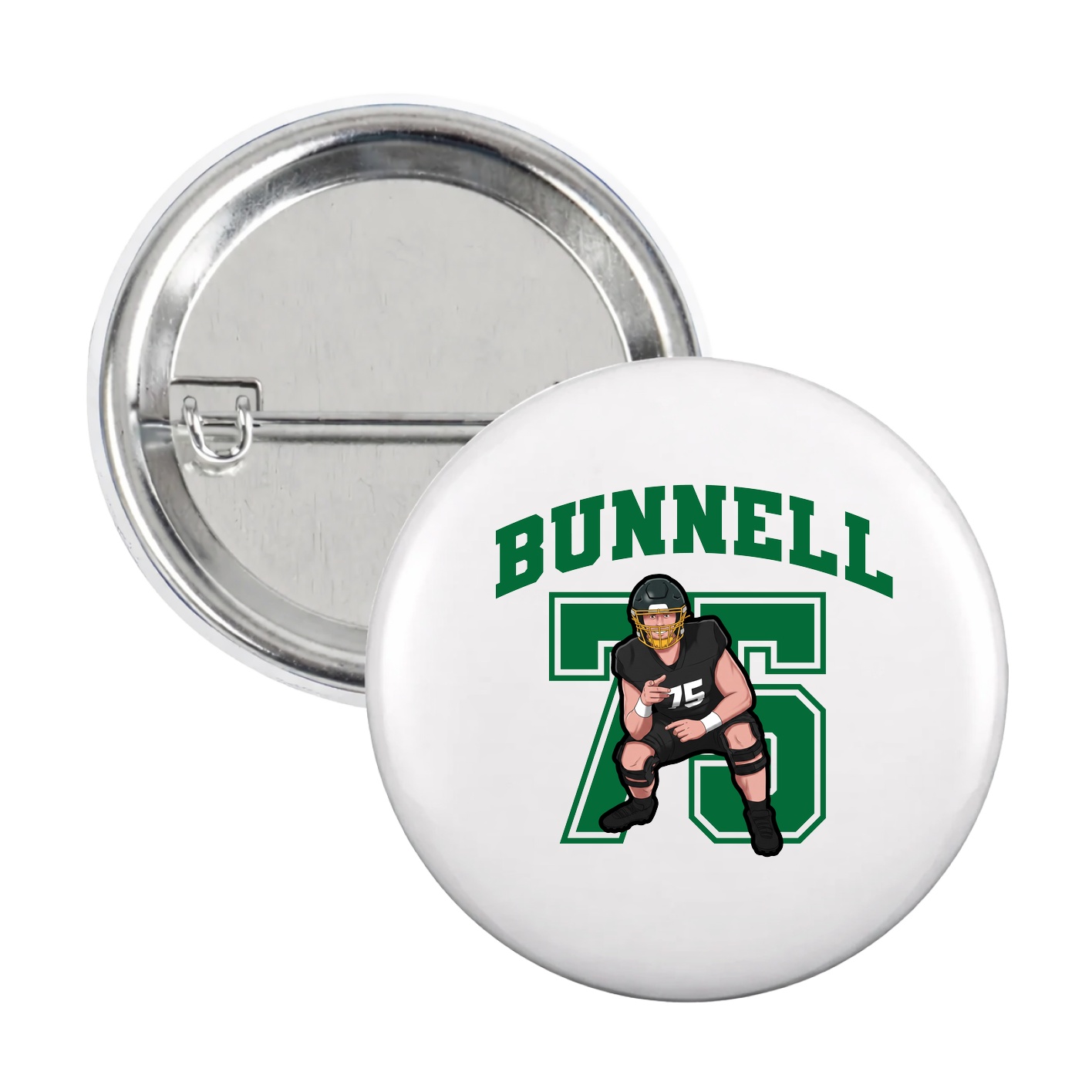 Game Day Button — Number in White