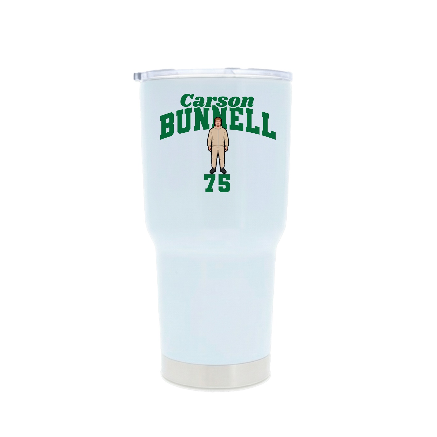 30oz Stainless Steel Tumbler — Signature Arch in White