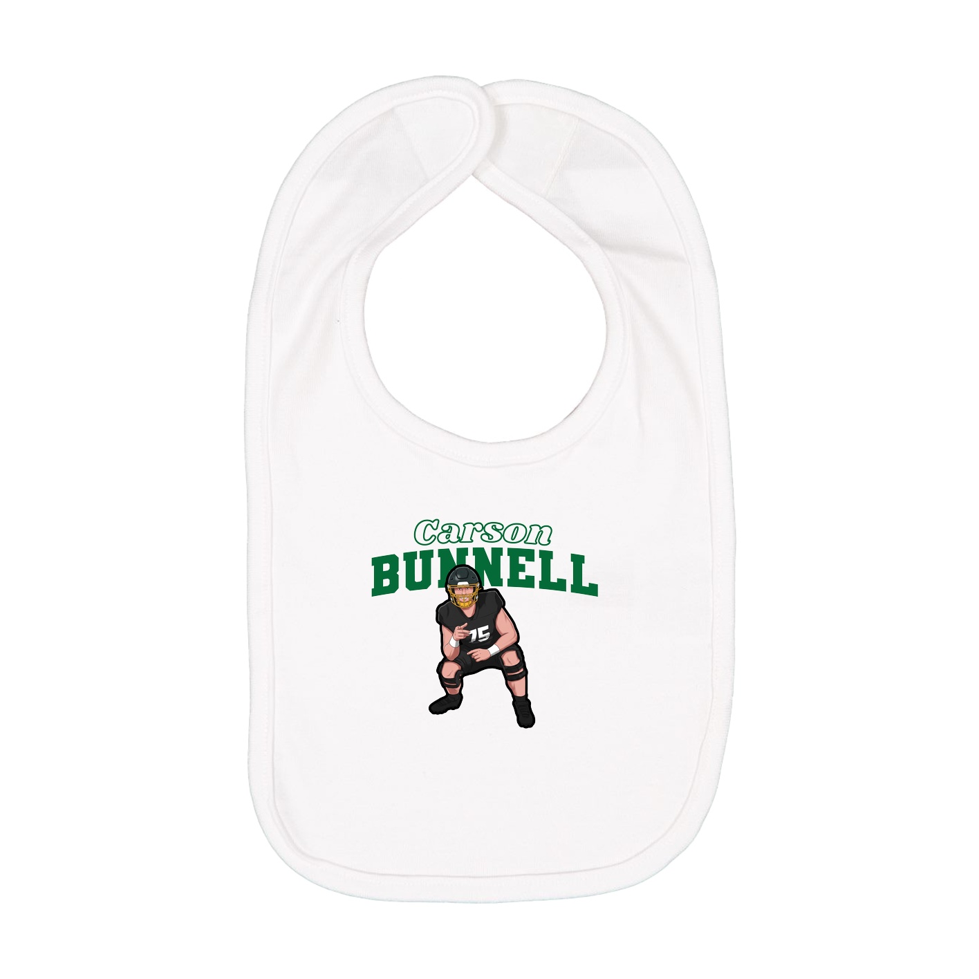 Infant Bib — Name Arch in White