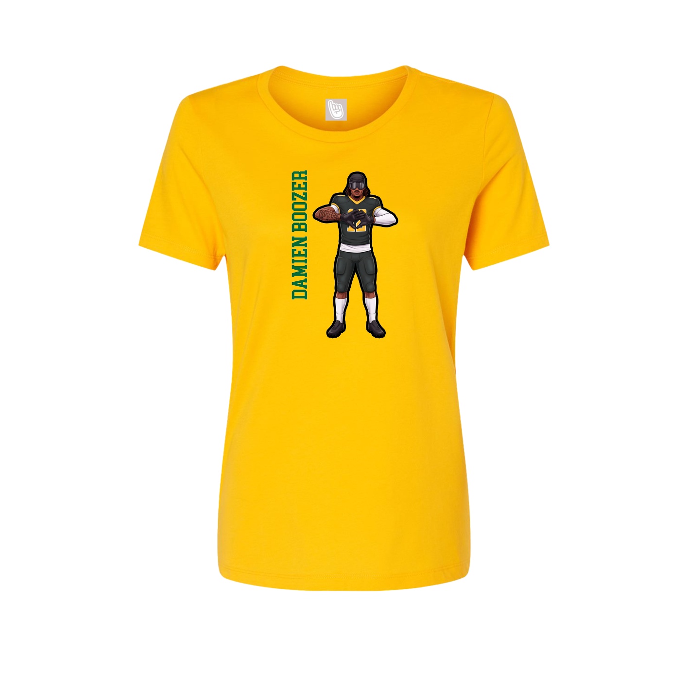 Fitted Women's Tee — Name Vertical in Gold