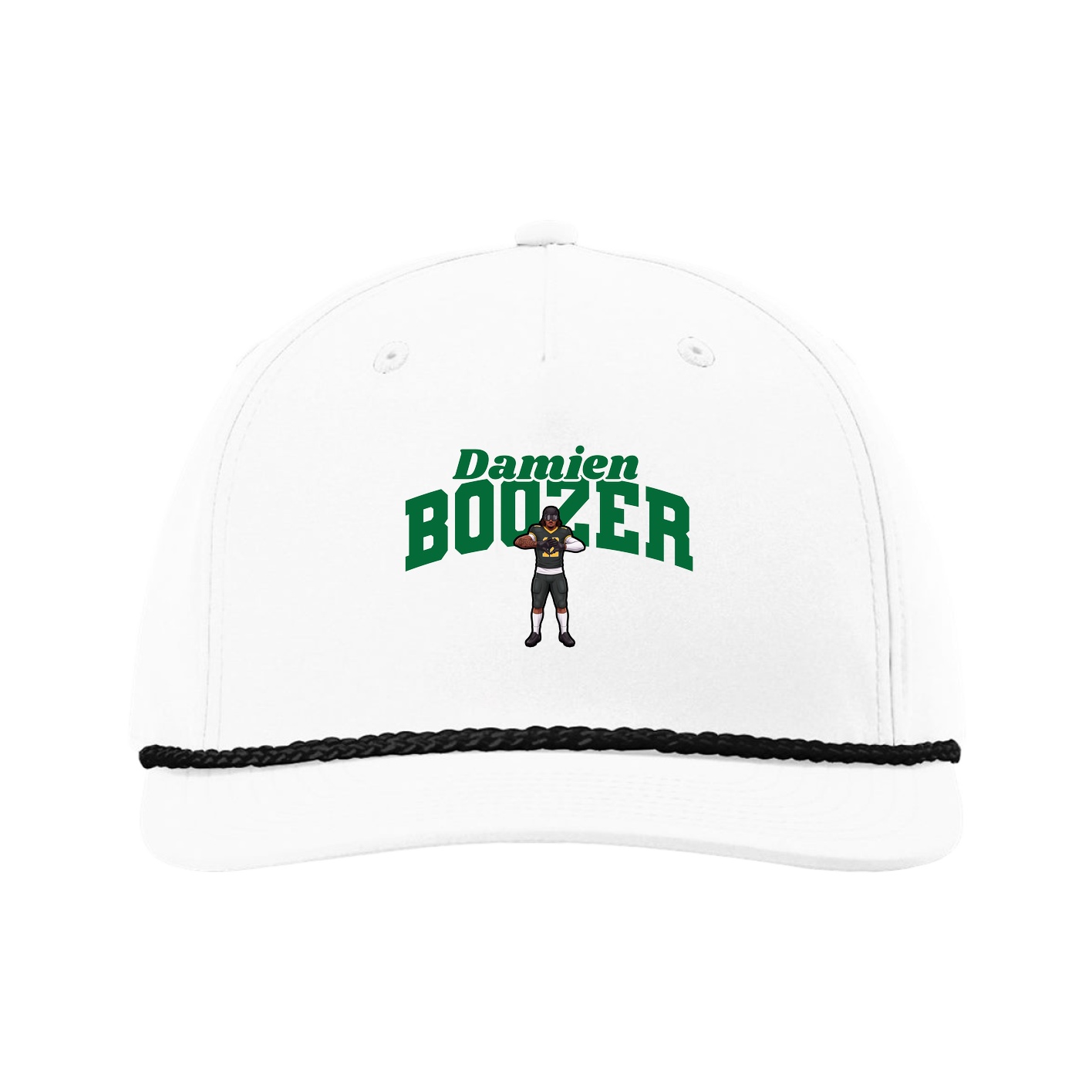 Five-Panel Classic Rope Cap — Signature Arch in White