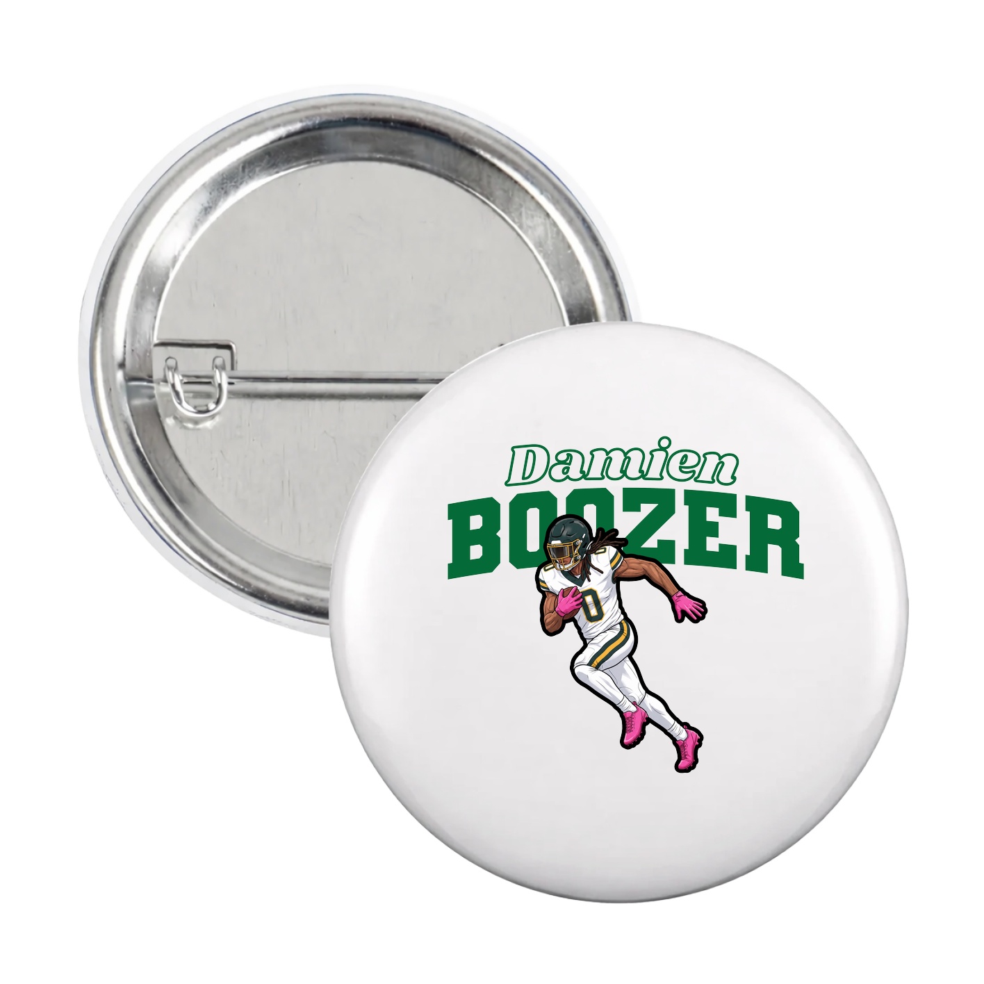 Game Day Button — Name Arch in White