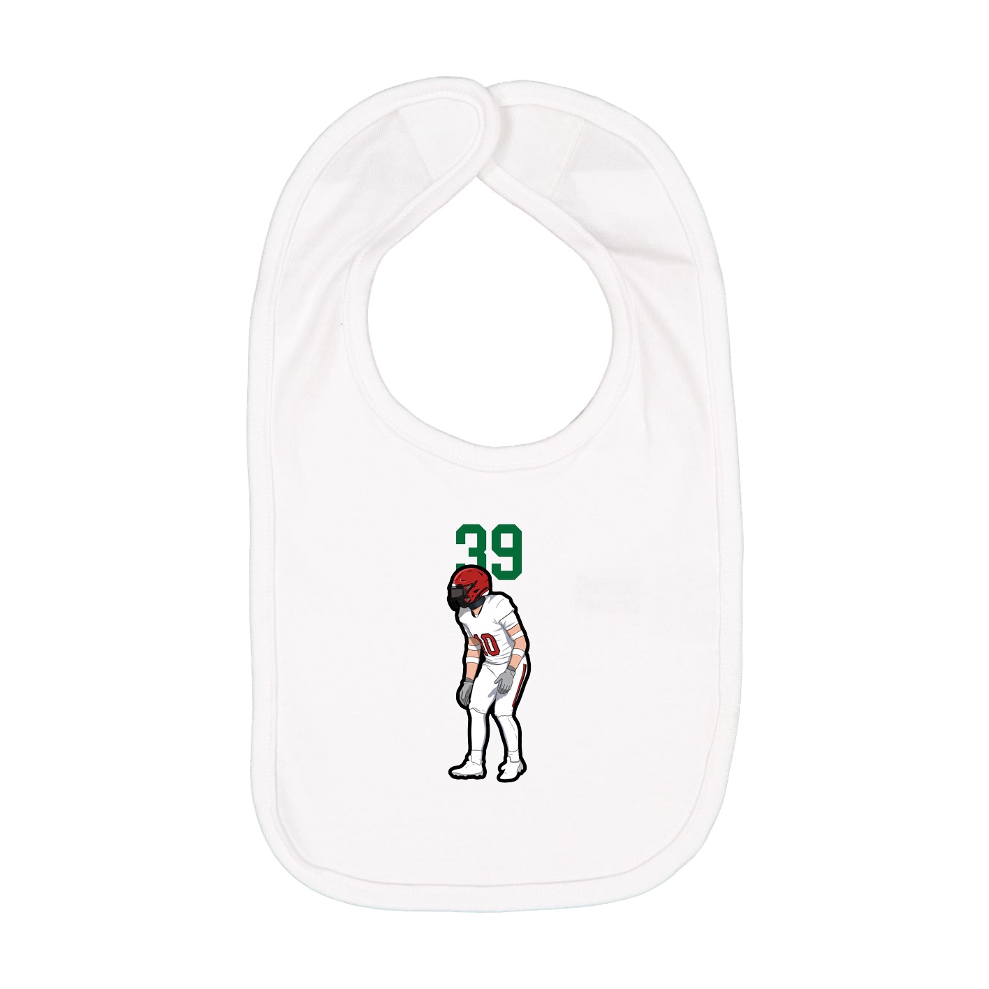 Infant Bib — Number Top in White