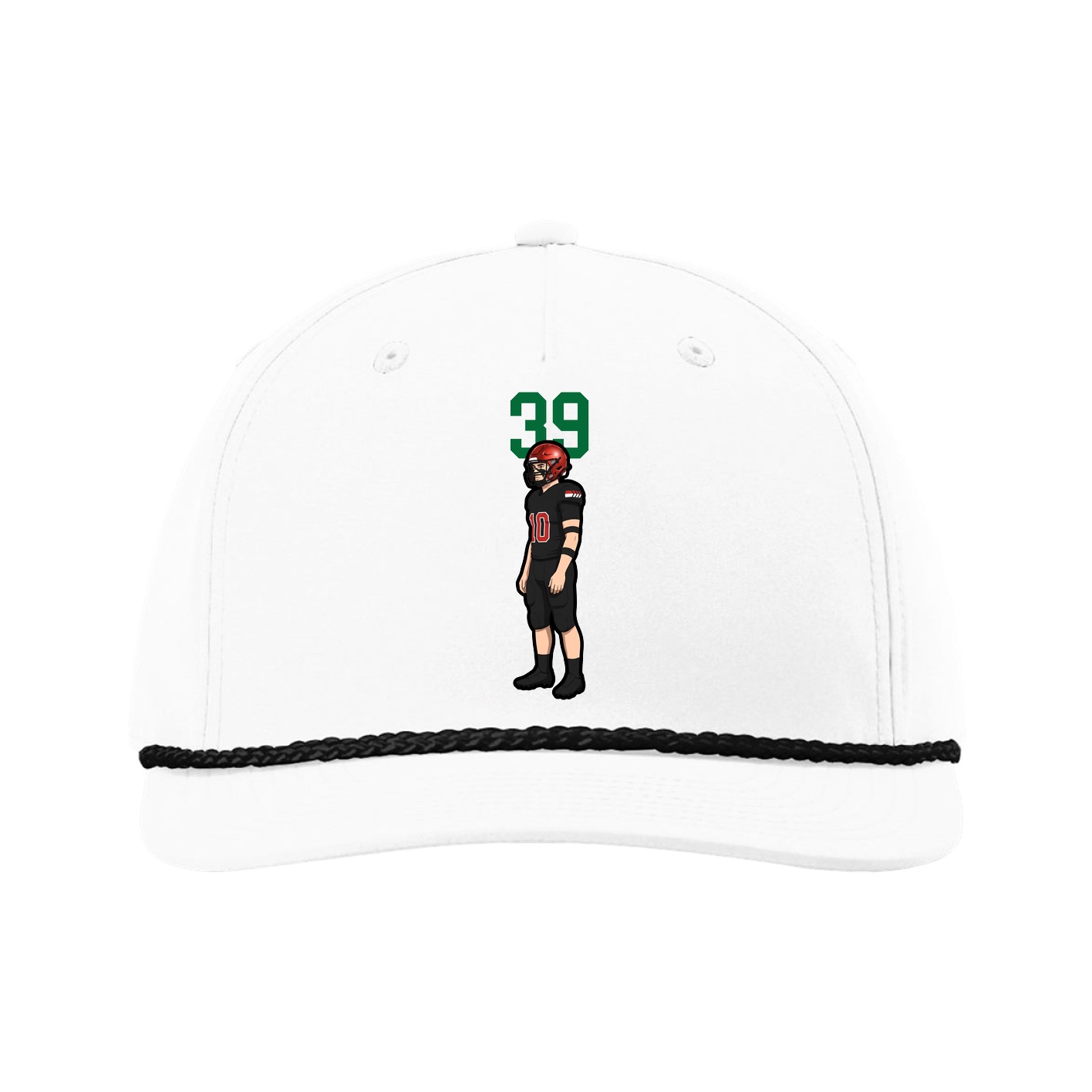Five-Panel Classic Rope Cap — Number Top in White
