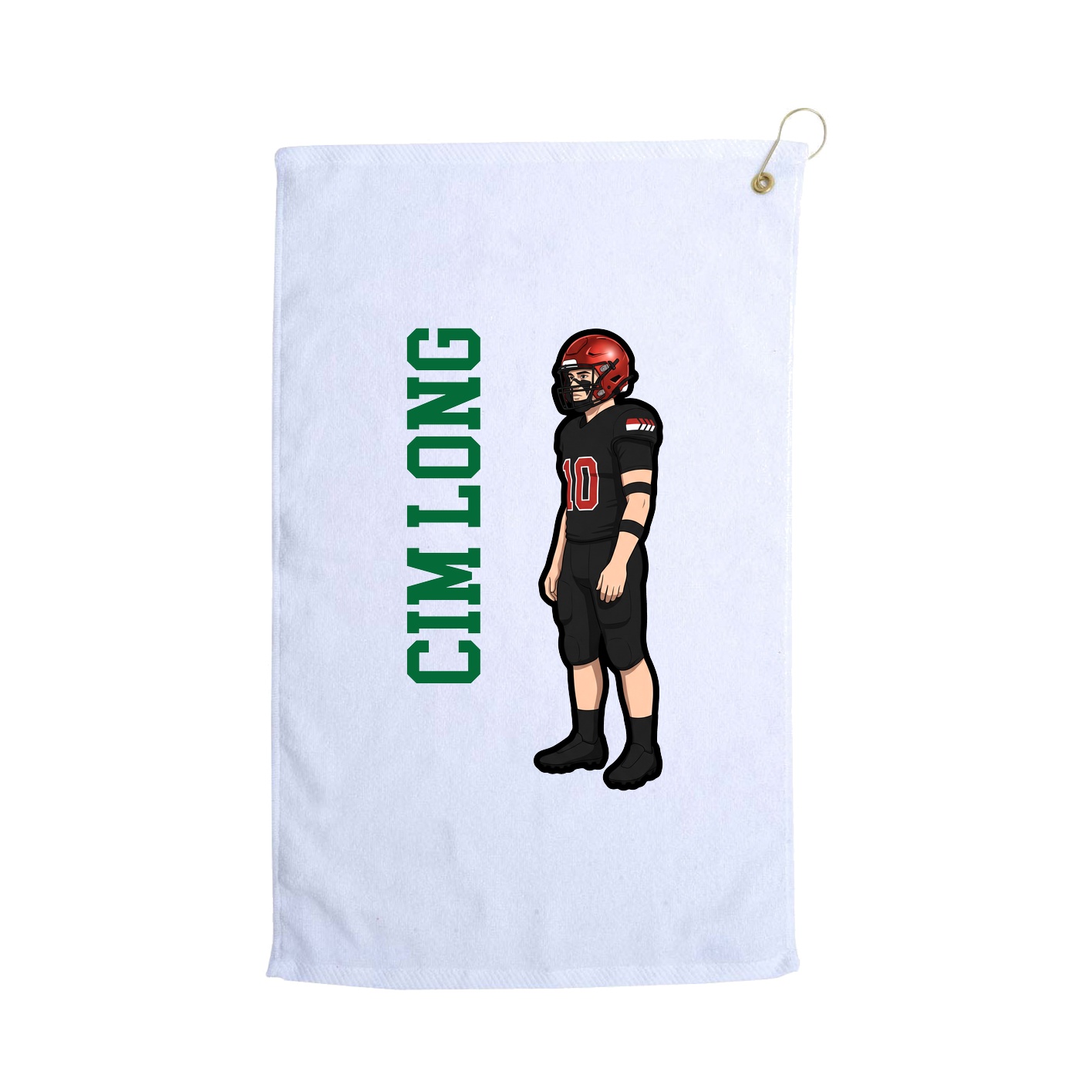 Golf Towel — Name Vertical in White