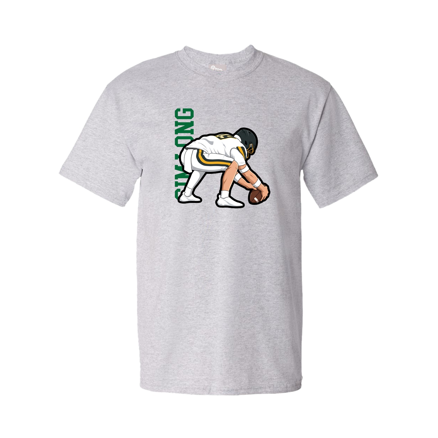 Tee — Name Vertical in Grey