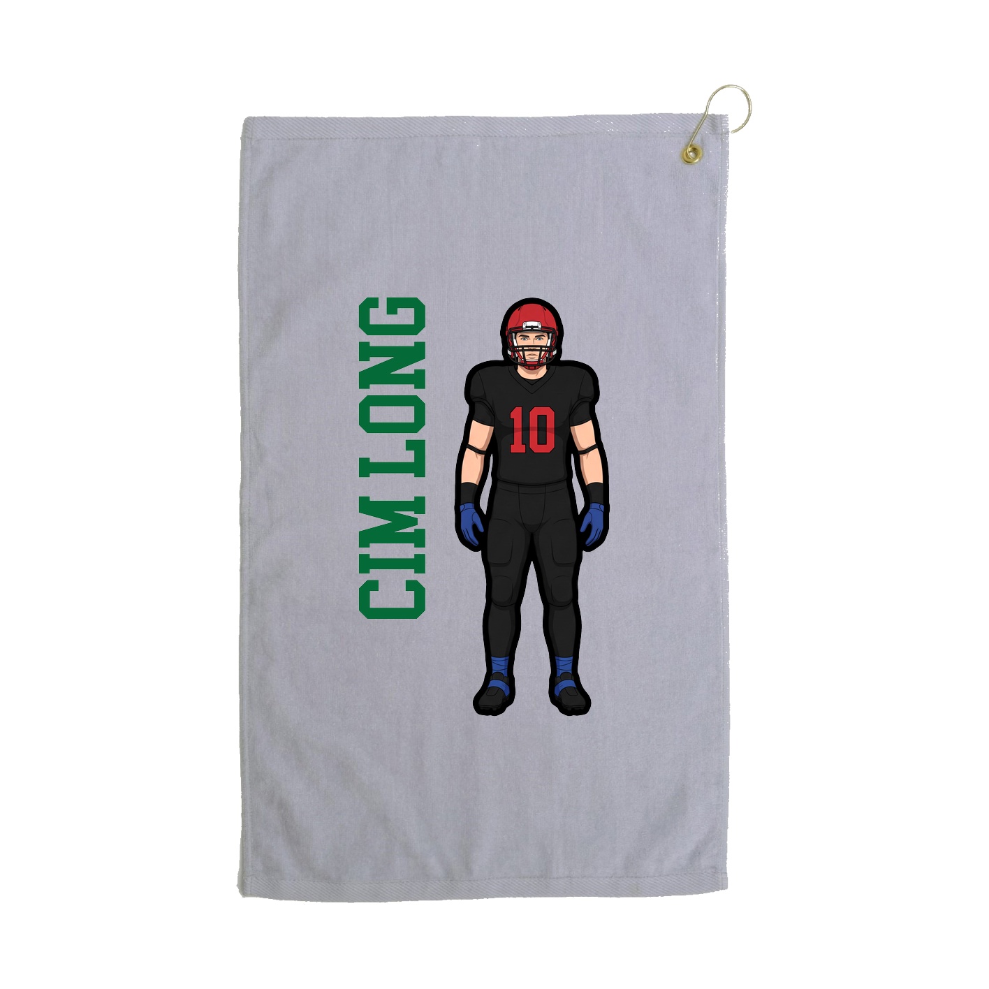 Golf Towel — Name Vertical in Grey