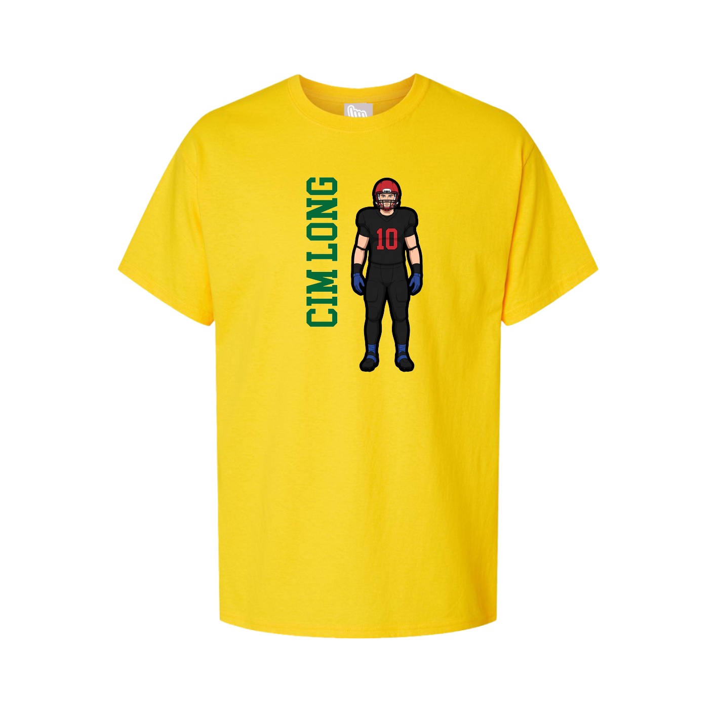 Youth Tee — Name Vertical in Gold