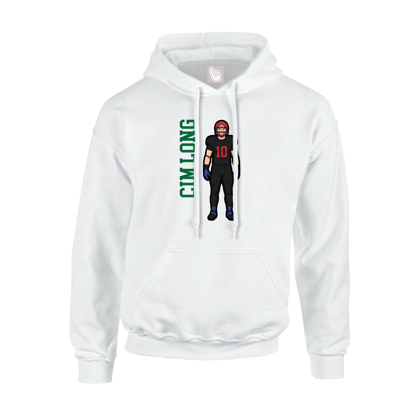 Hoodie — Name Vertical in White
