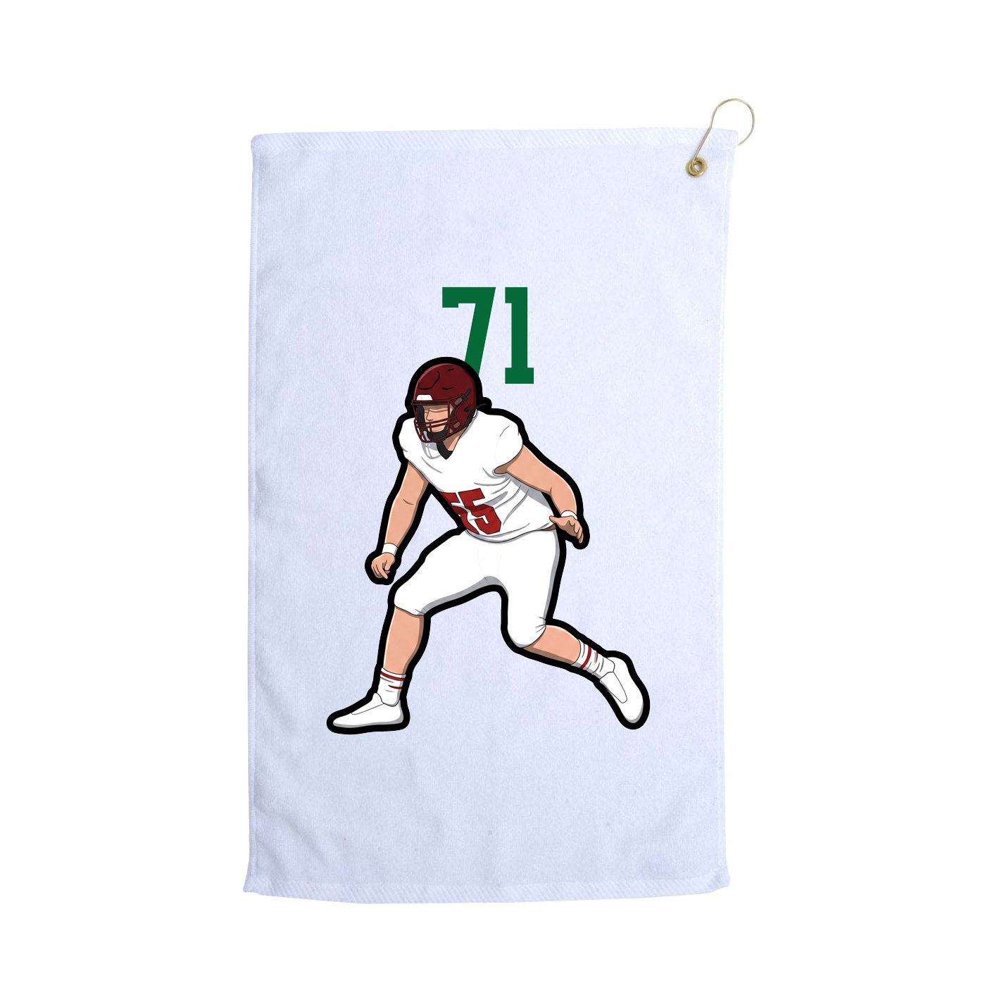 Golf Towel — Number Top in White