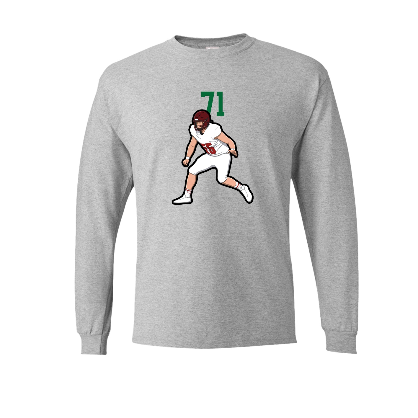 Long Sleeve Tee — Number Top in Grey