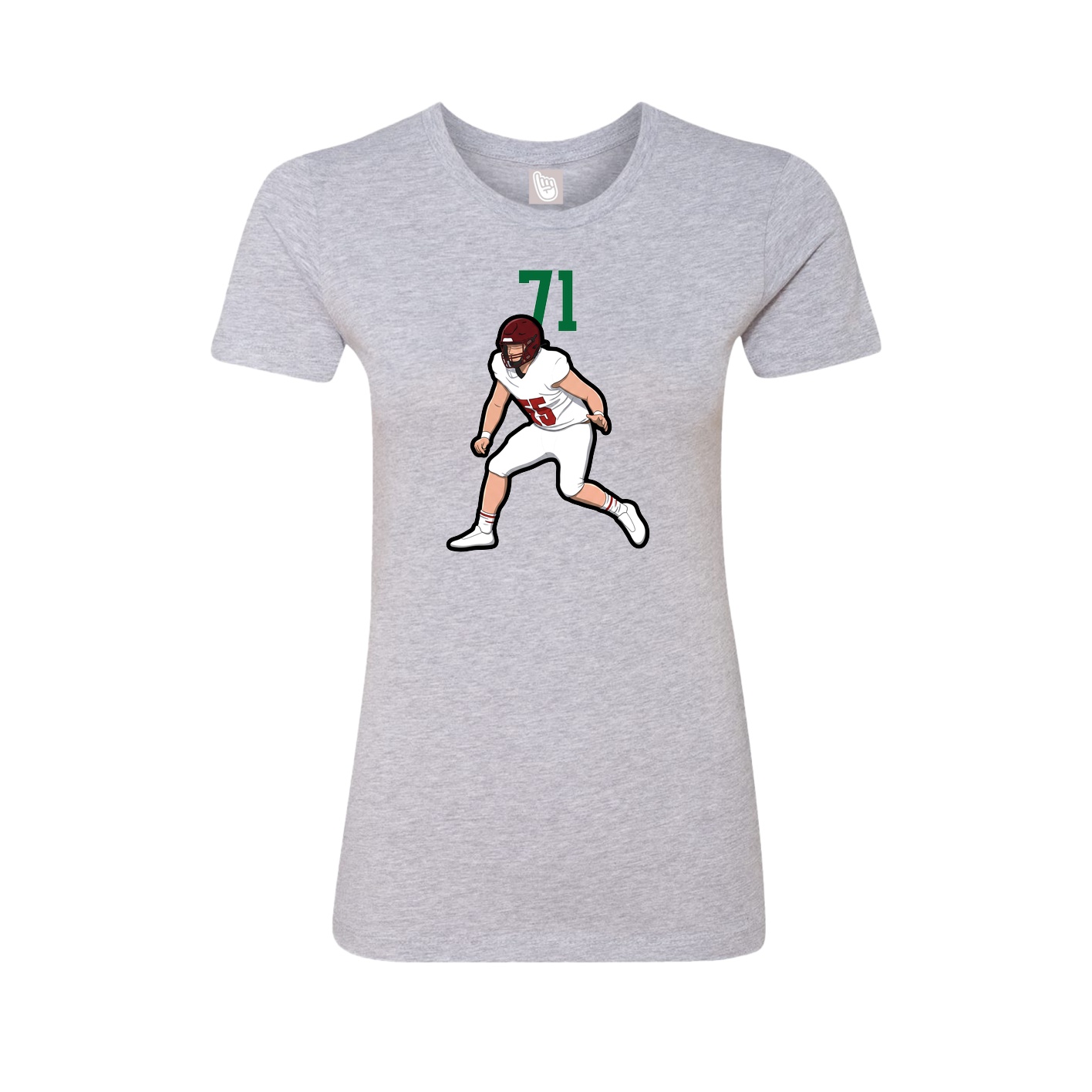 Fitted Women's Tee — Number Top in Grey