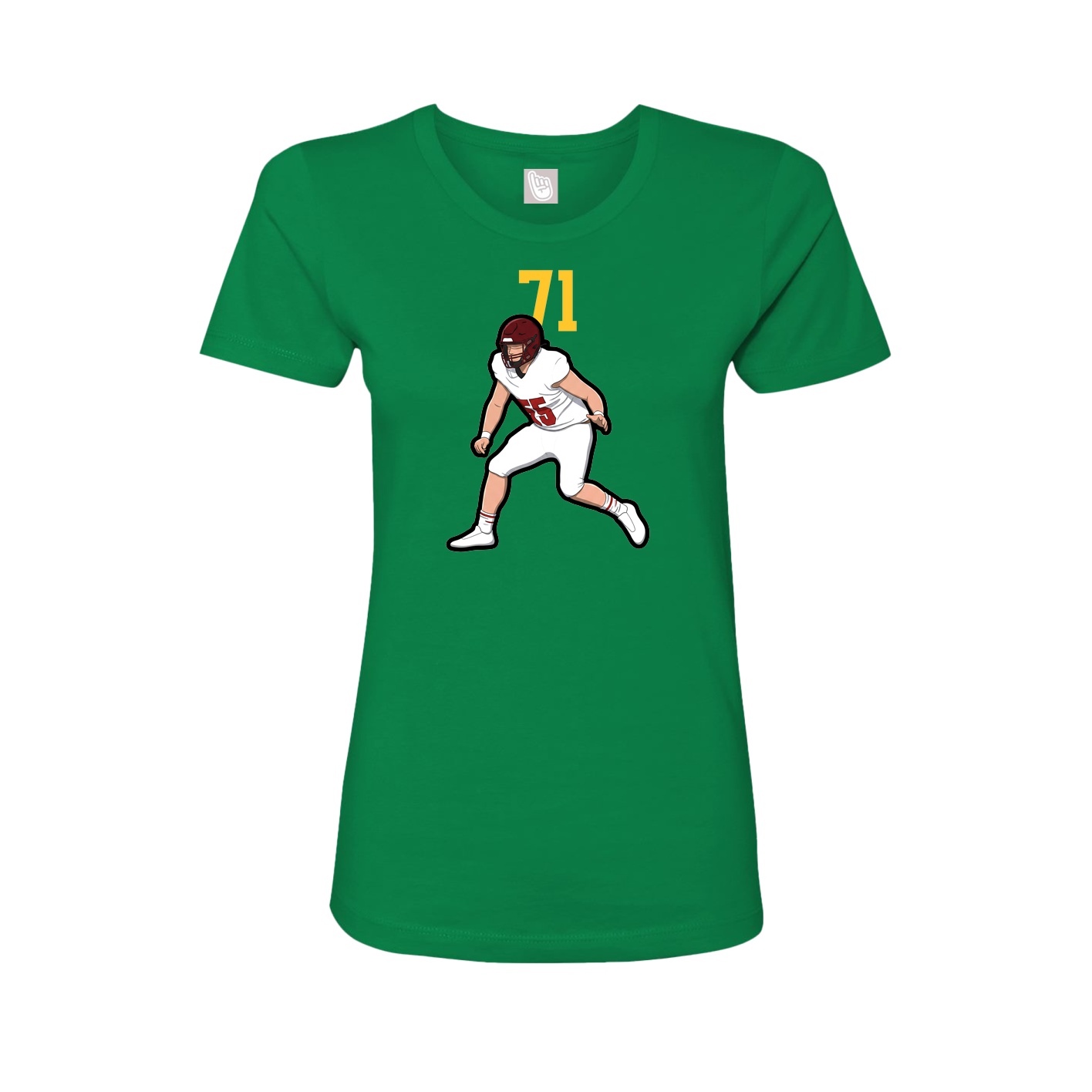 Fitted Women's Tee — Number Top in Green