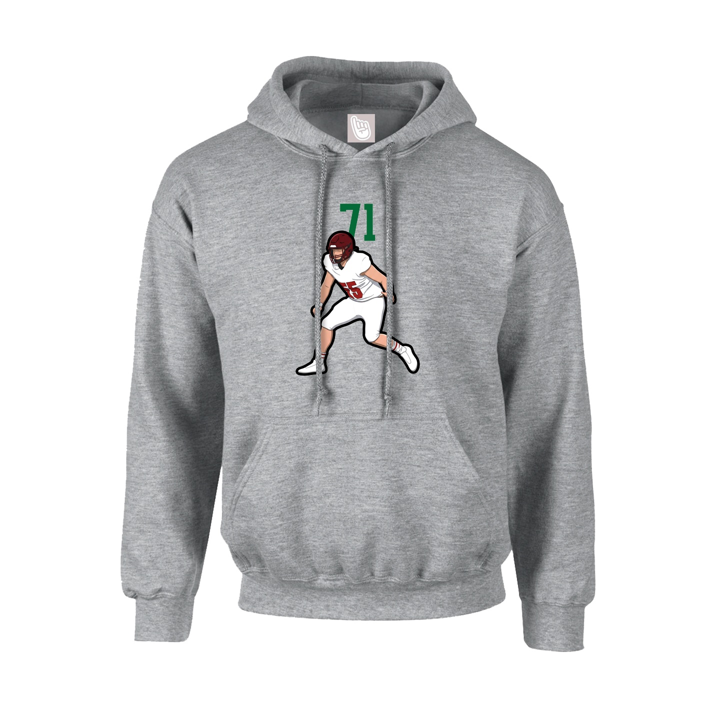 Hoodie — Number Top in Grey