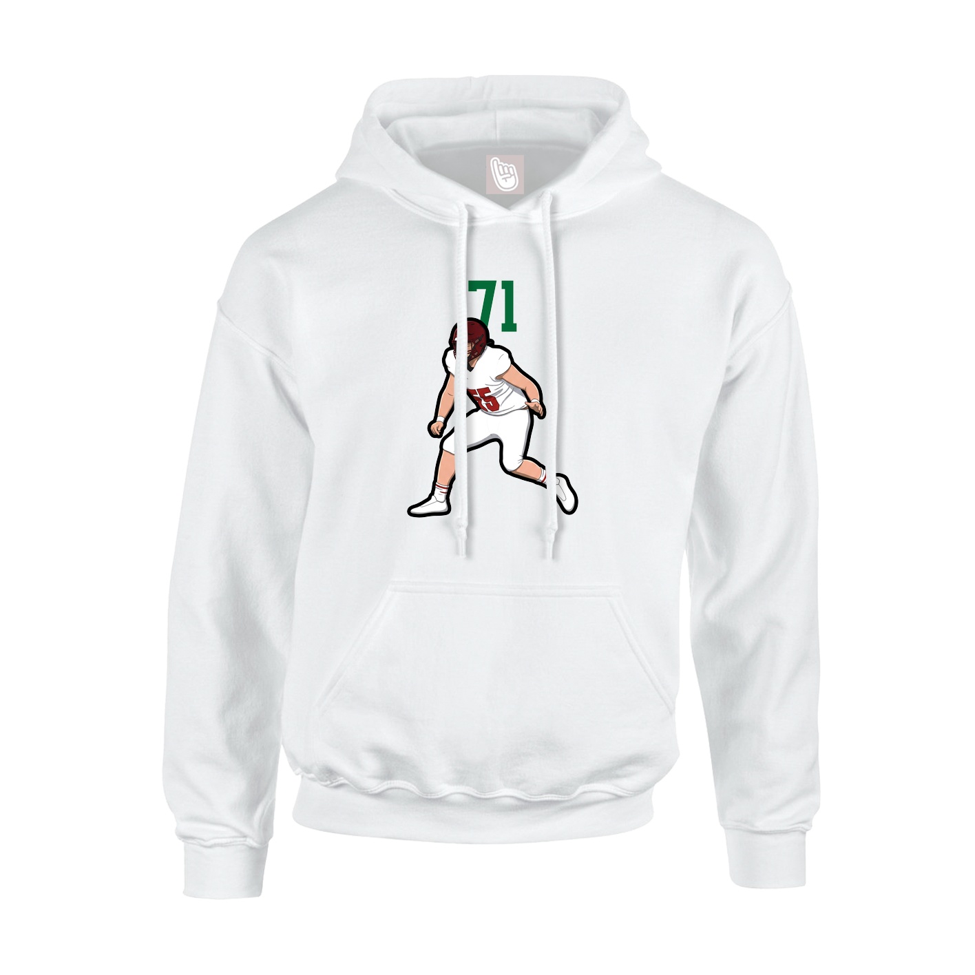 Hoodie — Number Top in White