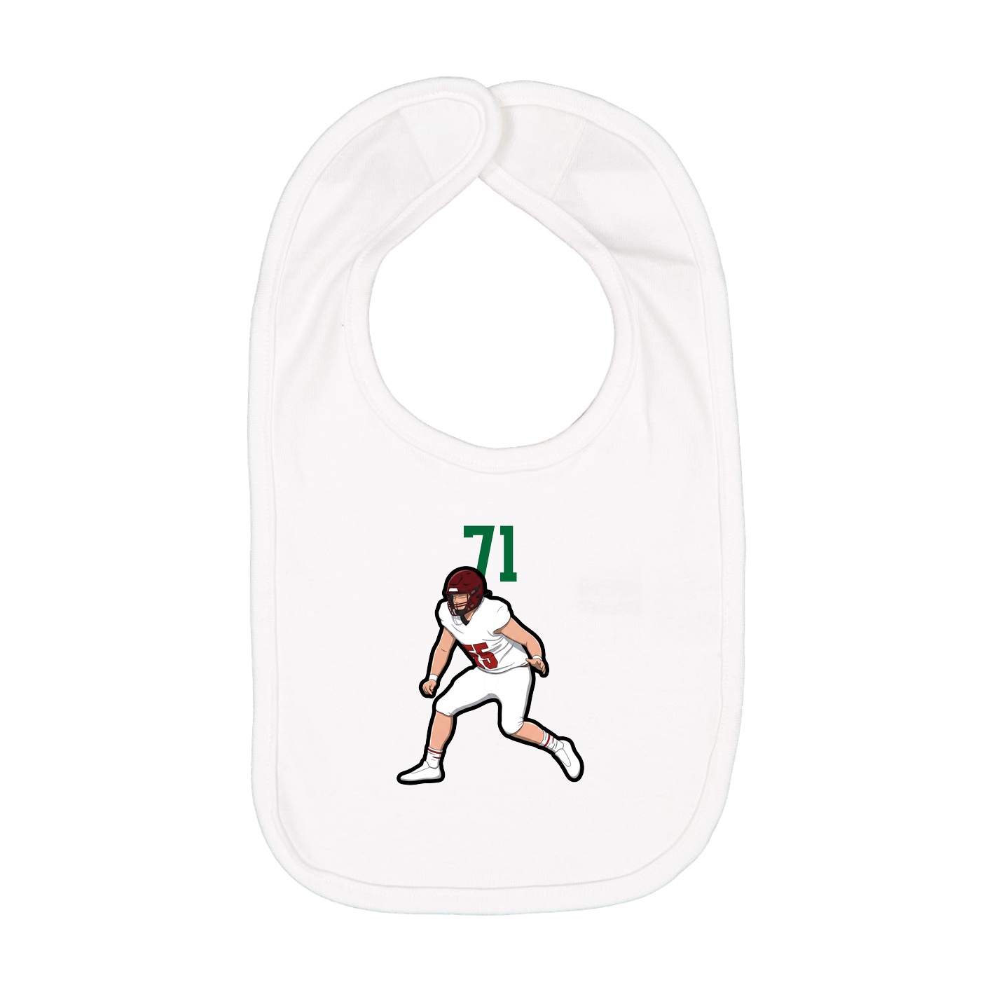 Infant Bib — Number Top in White
