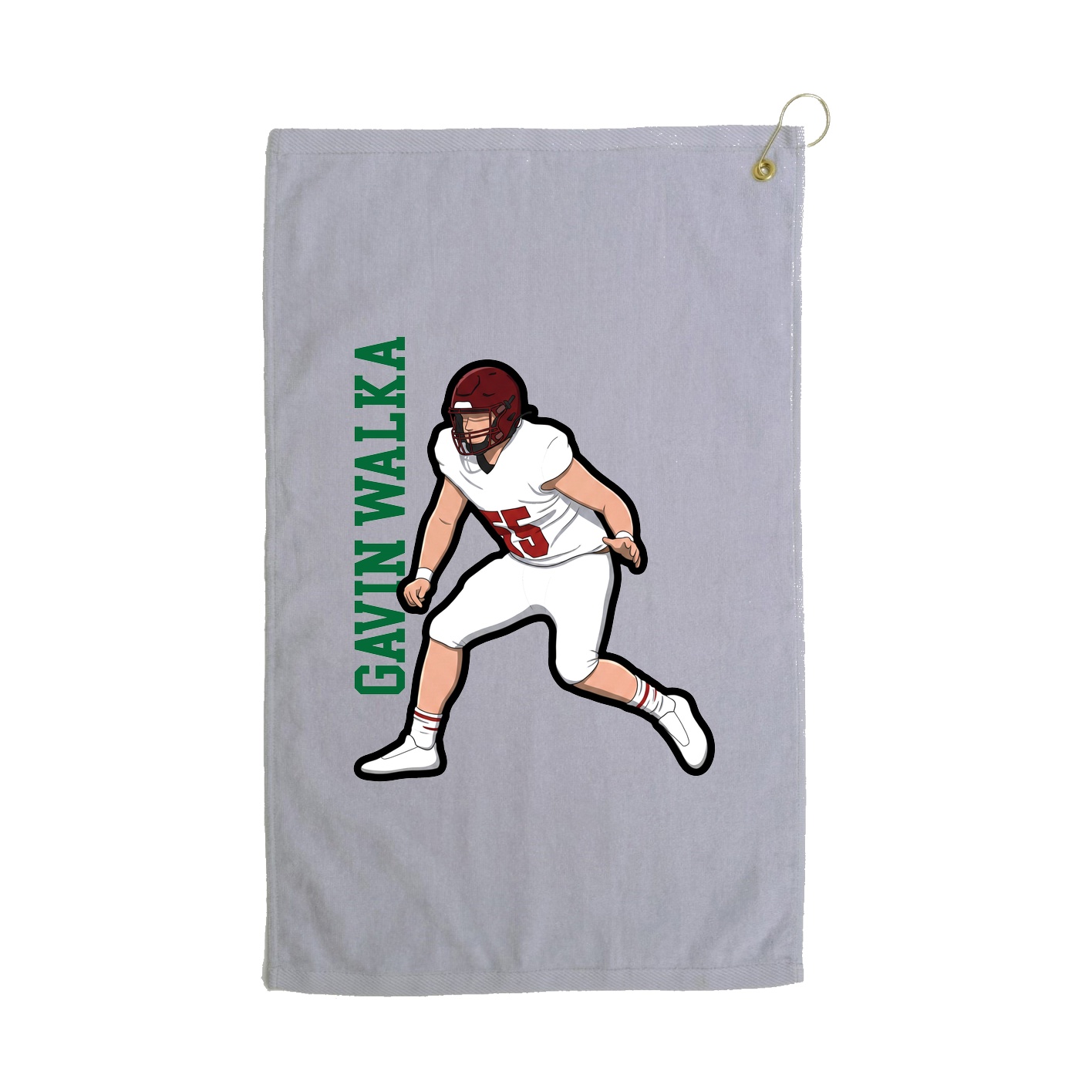 Golf Towel — Name Vertical in Grey