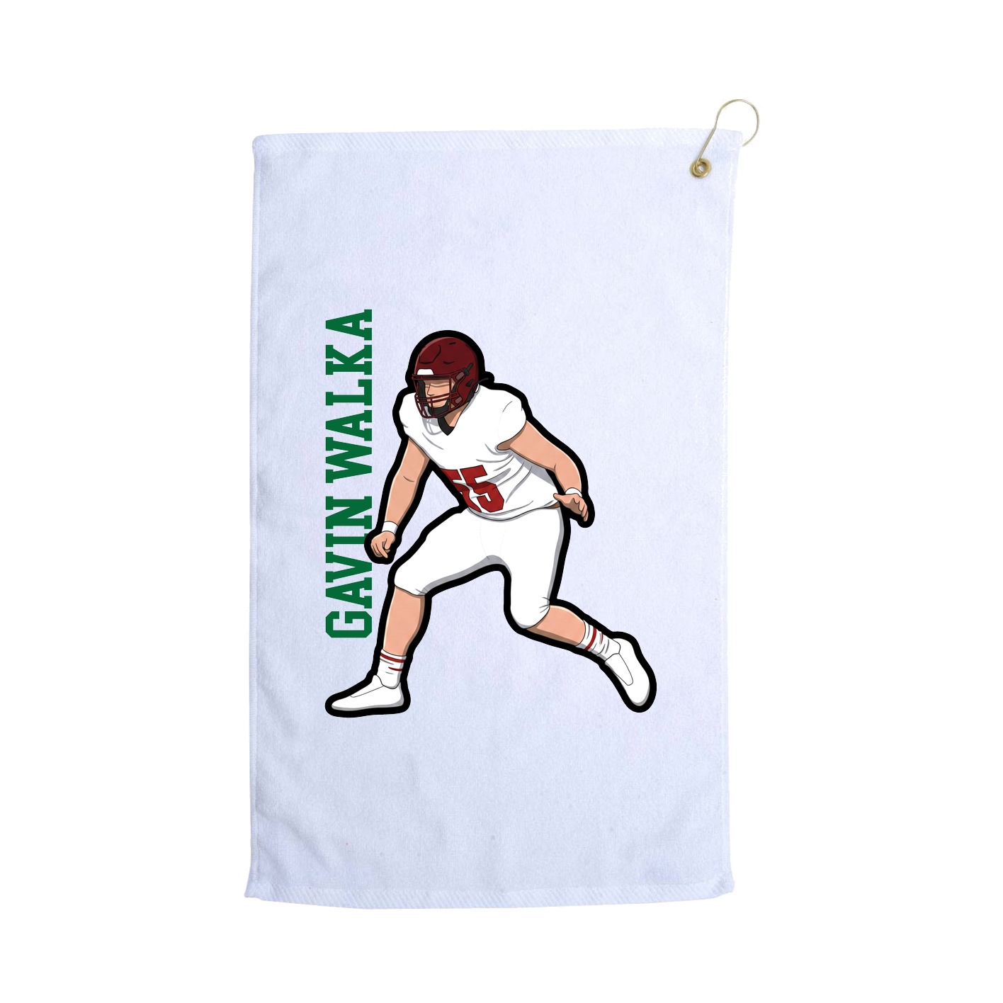 Golf Towel — Name Vertical in White