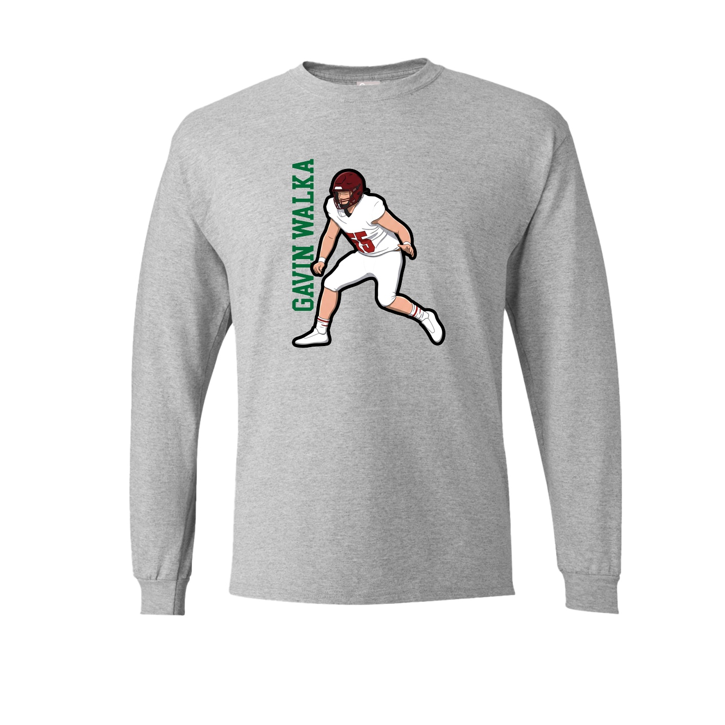 Long Sleeve Tee — Name Vertical in Grey