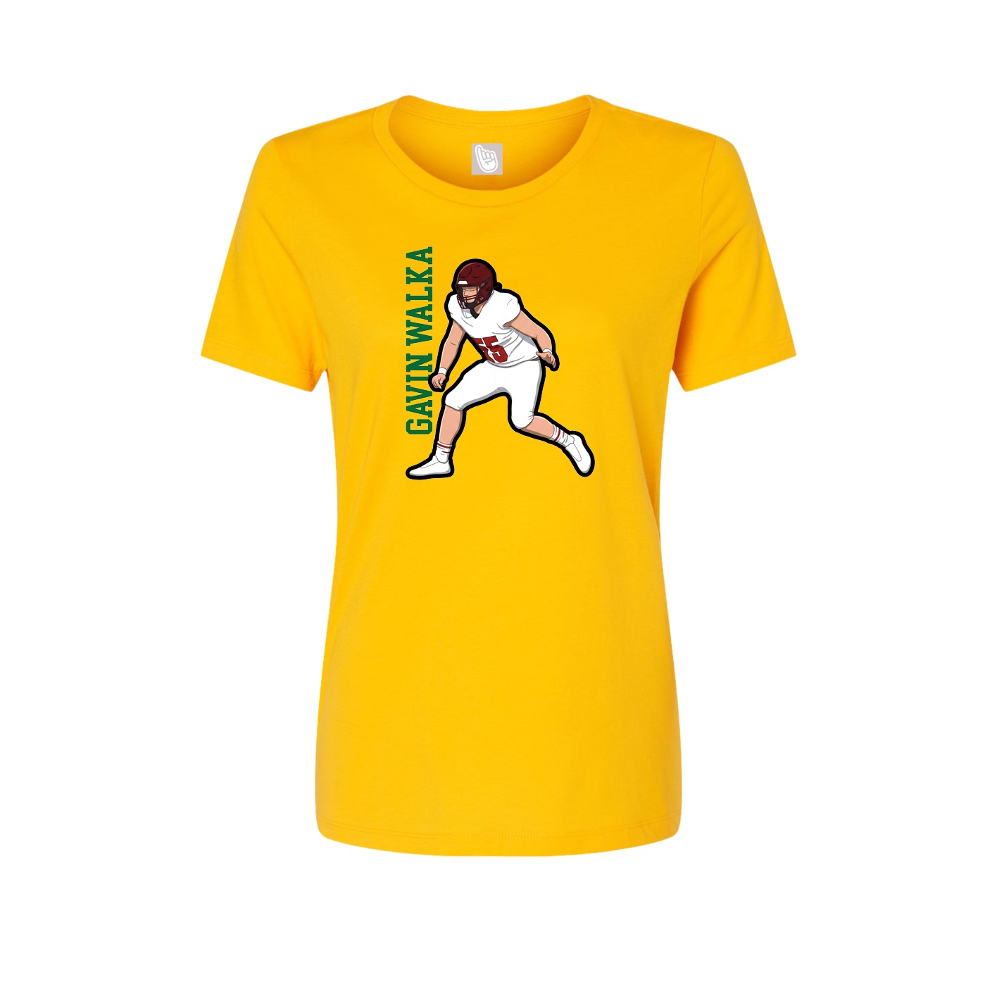 Womens Tee — Name Vertical in Gold