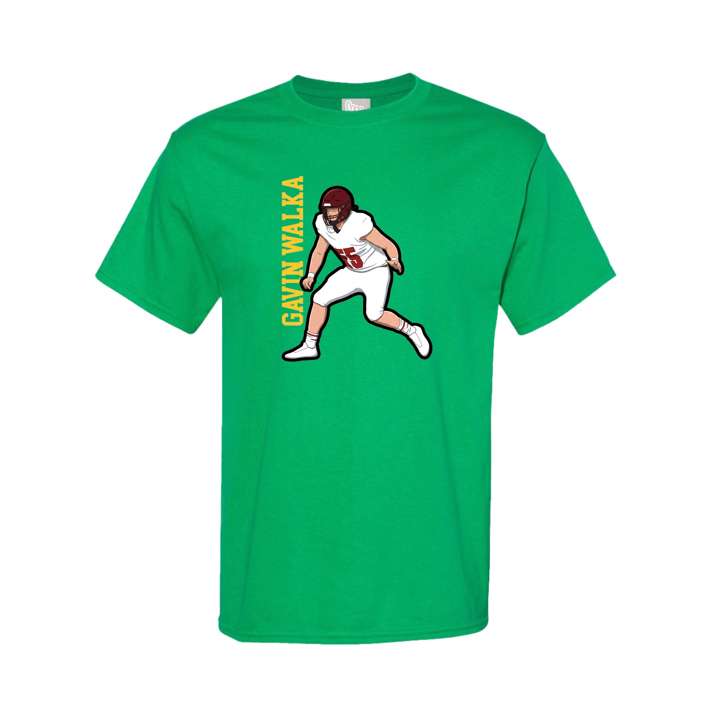 Youth Tee — Name Vertical in Green