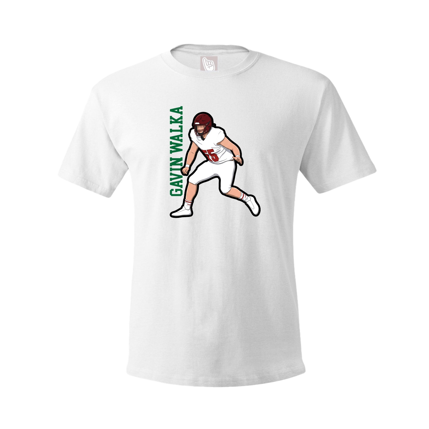 Youth Tee — Name Vertical in White
