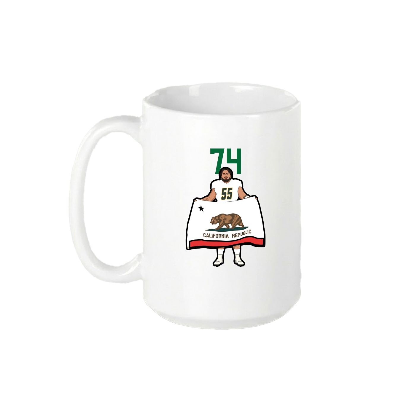 15oz Coffee Mug — Number Top in White