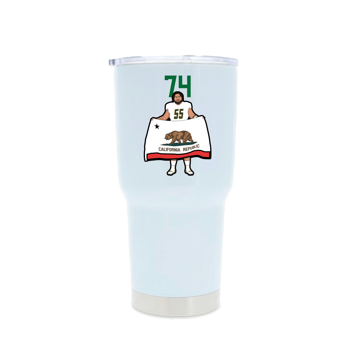 30oz Stainless Steel Tumbler — Number Top in White