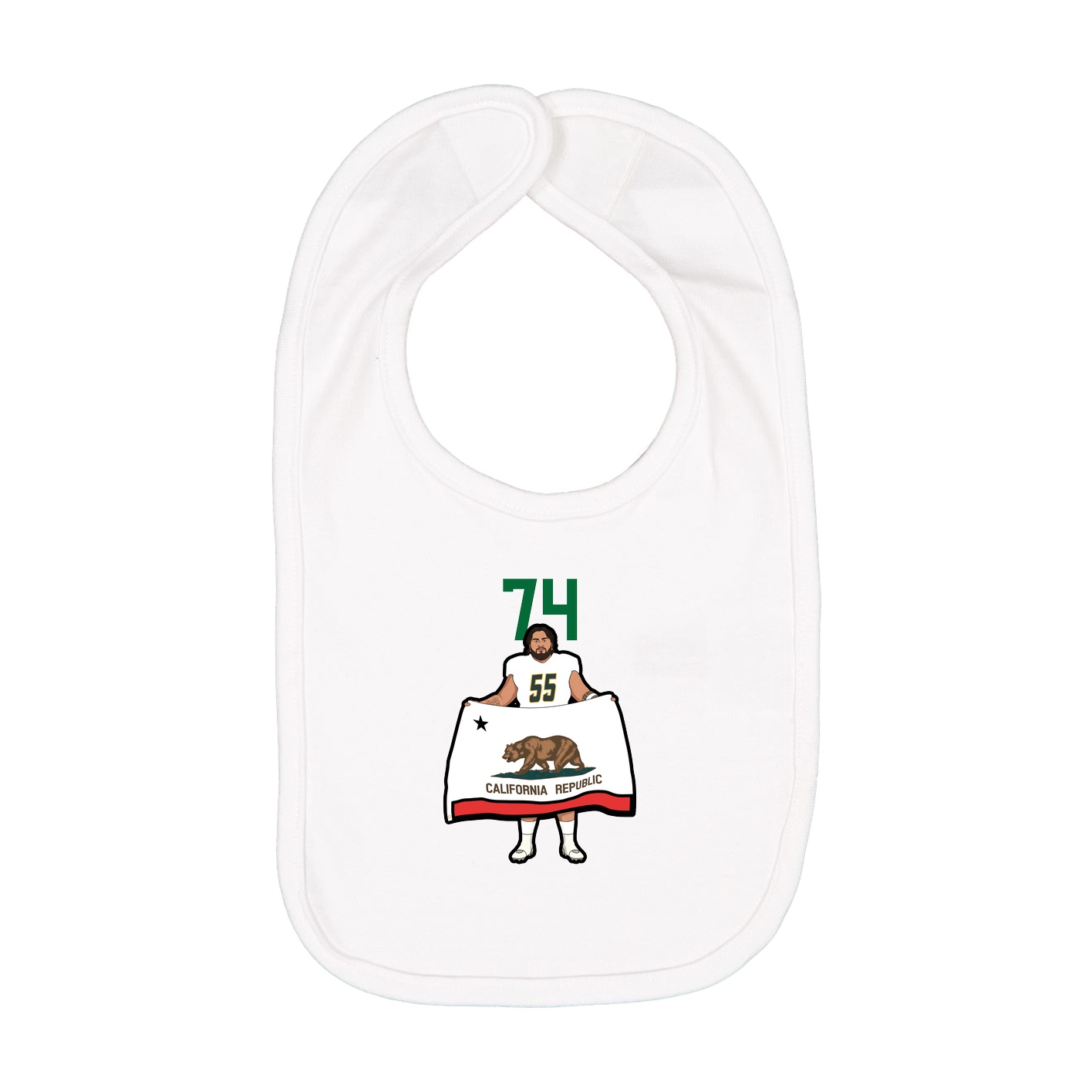 Infant Bib — Number Top in White