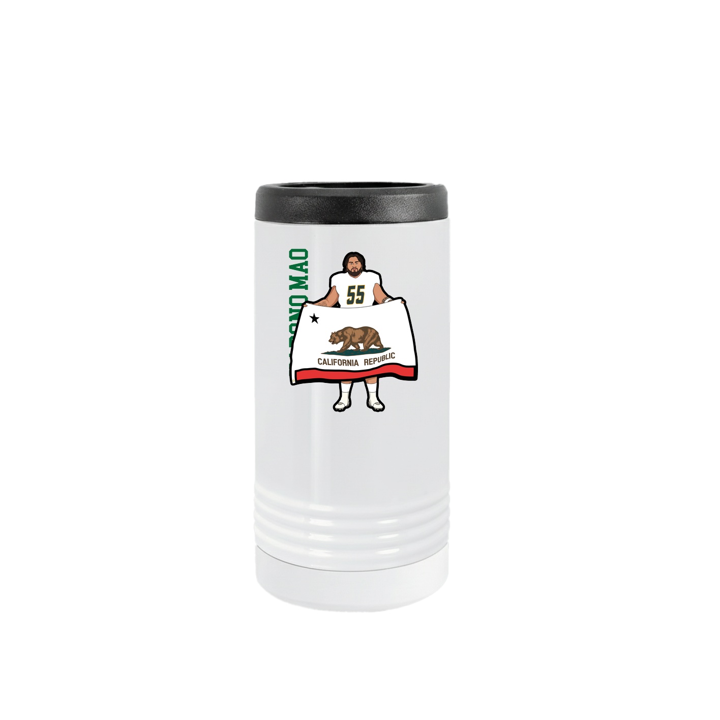 Slim Beverage Holder — Name Vertical in White
