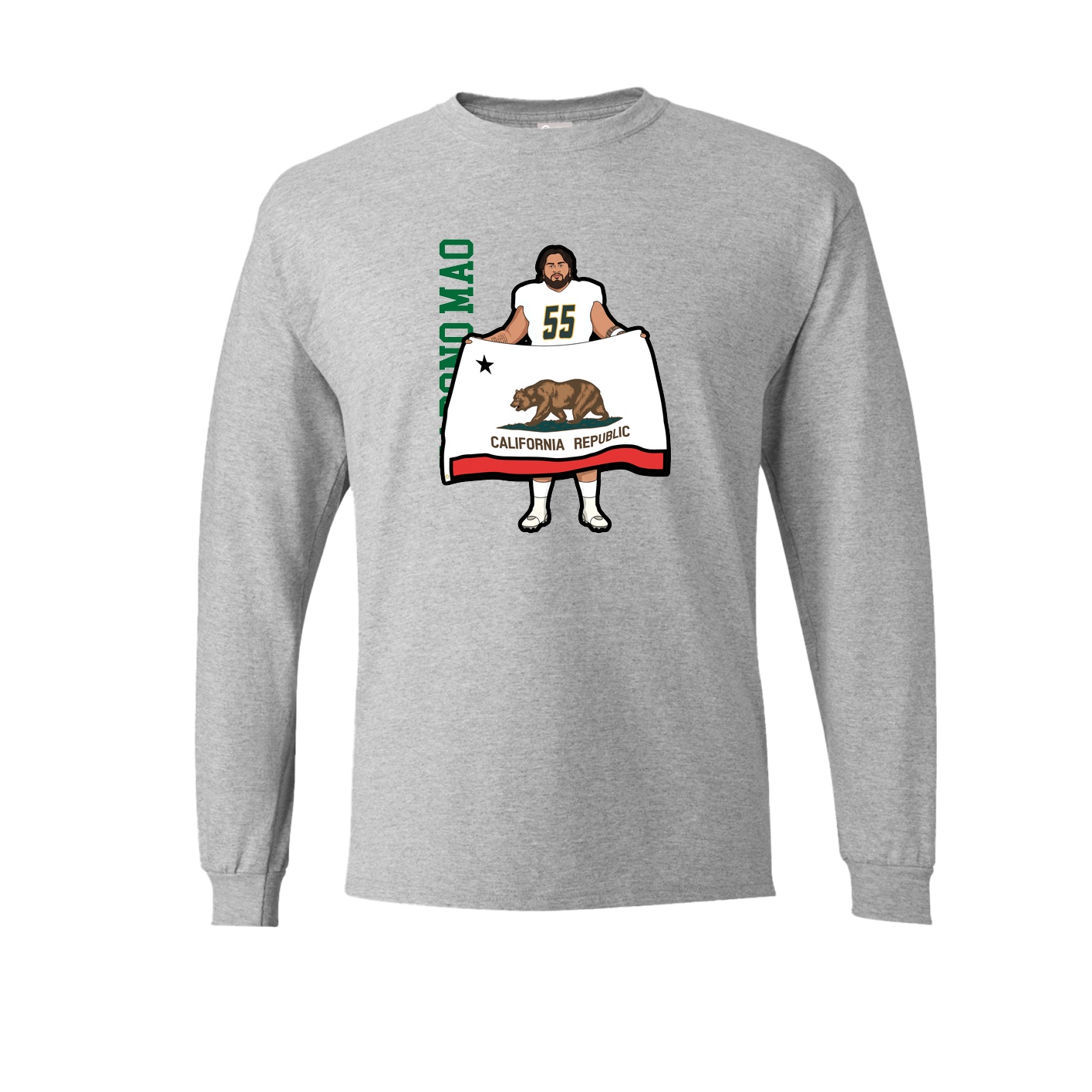 Long Sleeve Tee — Name Vertical in Grey