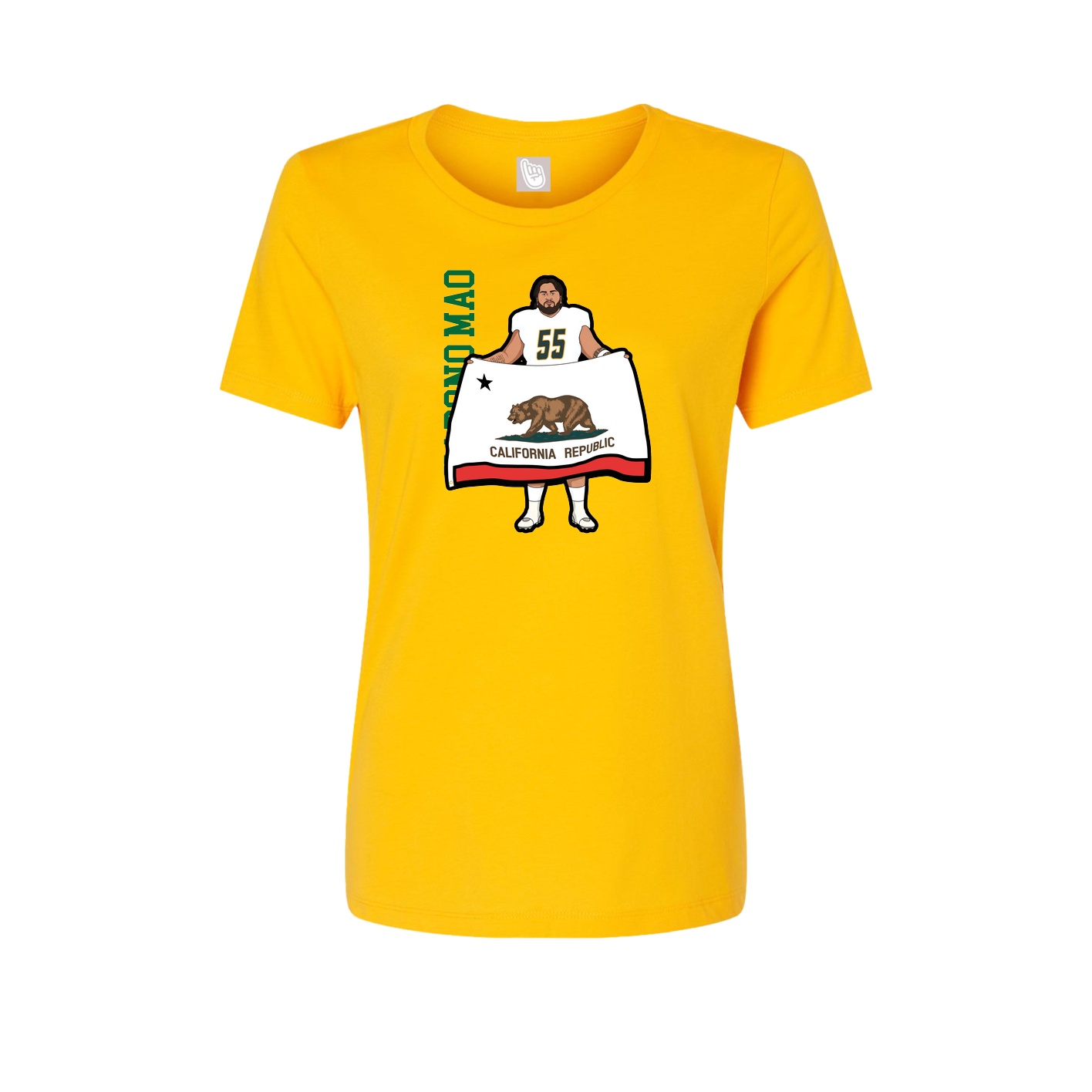Fitted Women's Tee — Name Vertical in Gold