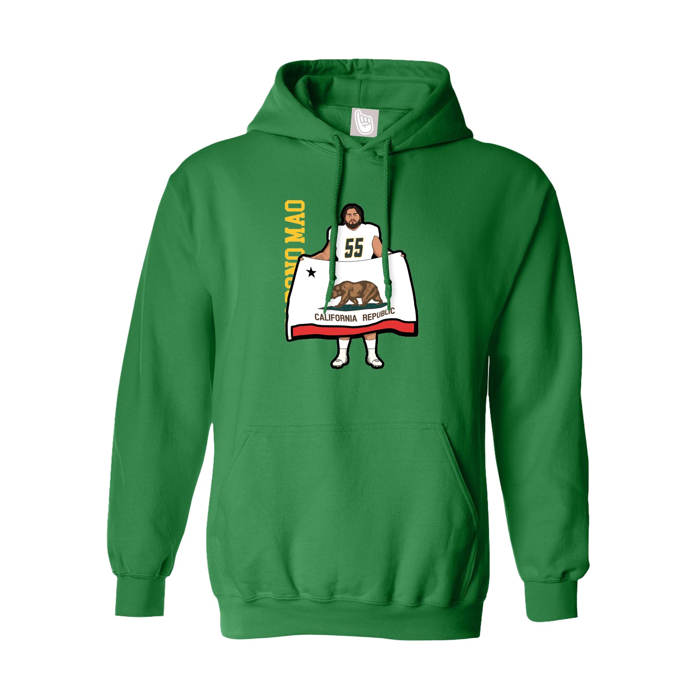 Hoodie — Name Vertical in Green
