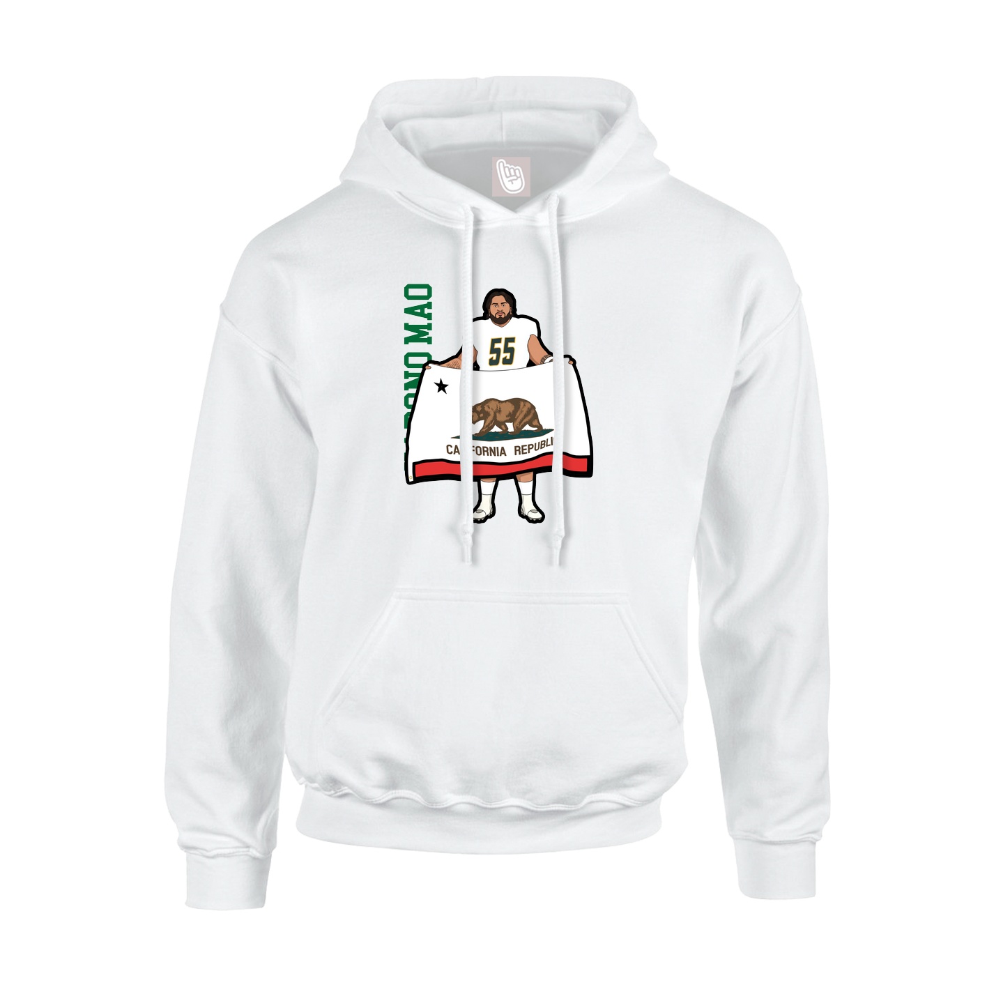 Hoodie — Name Vertical in White