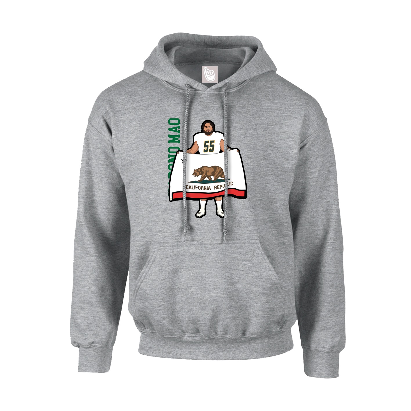 Youth Hoodie — Name Vertical in Grey