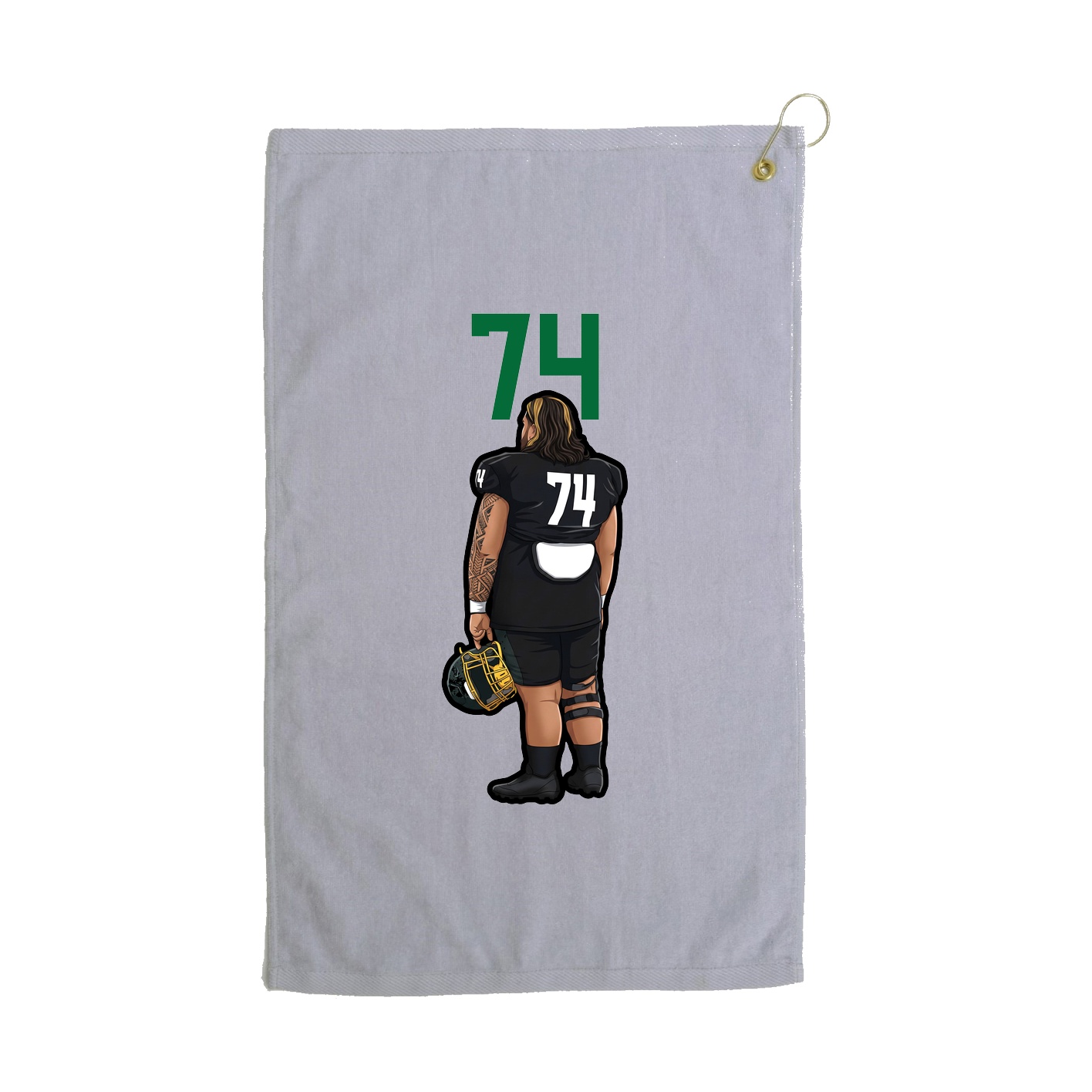 Golf Towel — Number Top in Grey