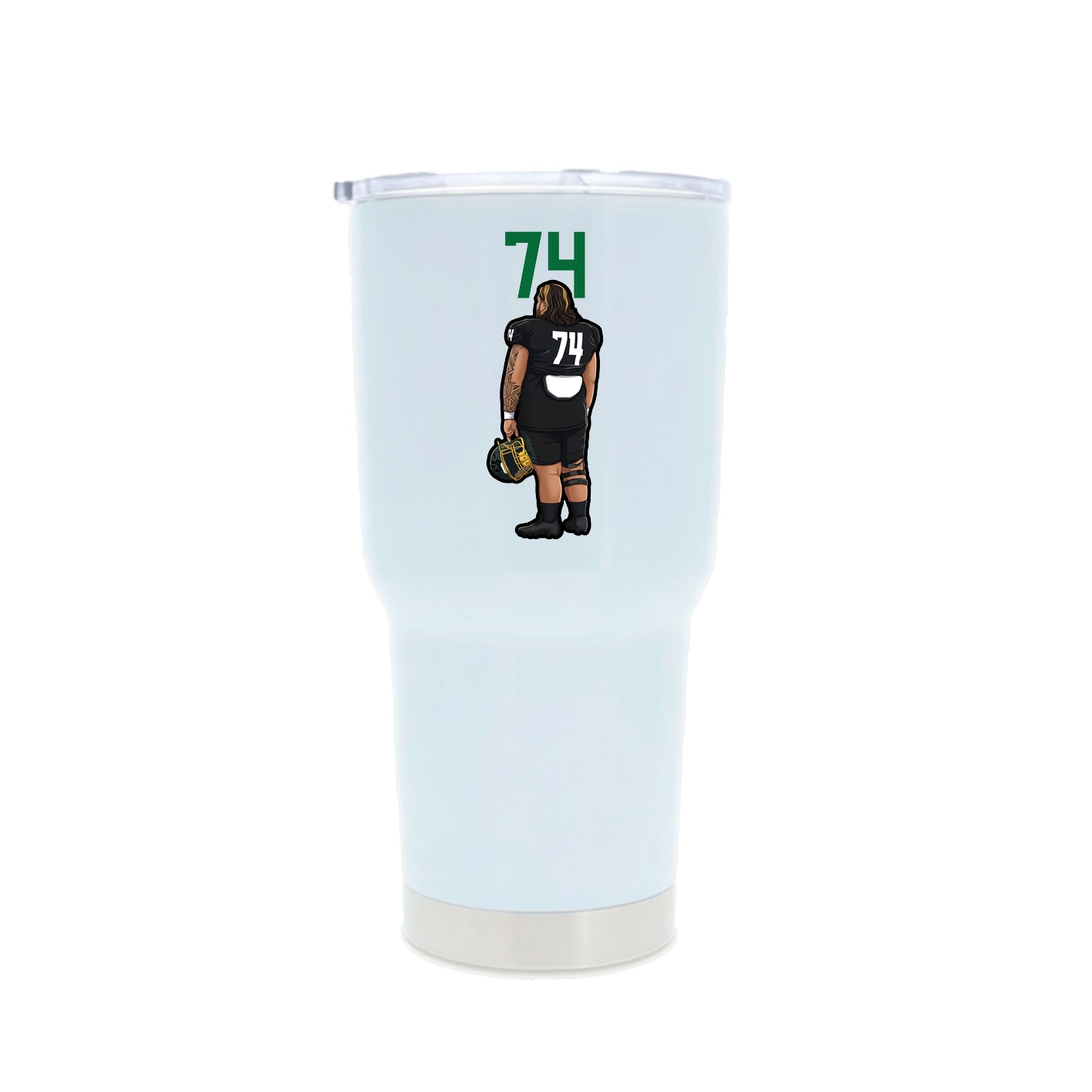 30oz Stainless Steel Tumbler — Number Top in White