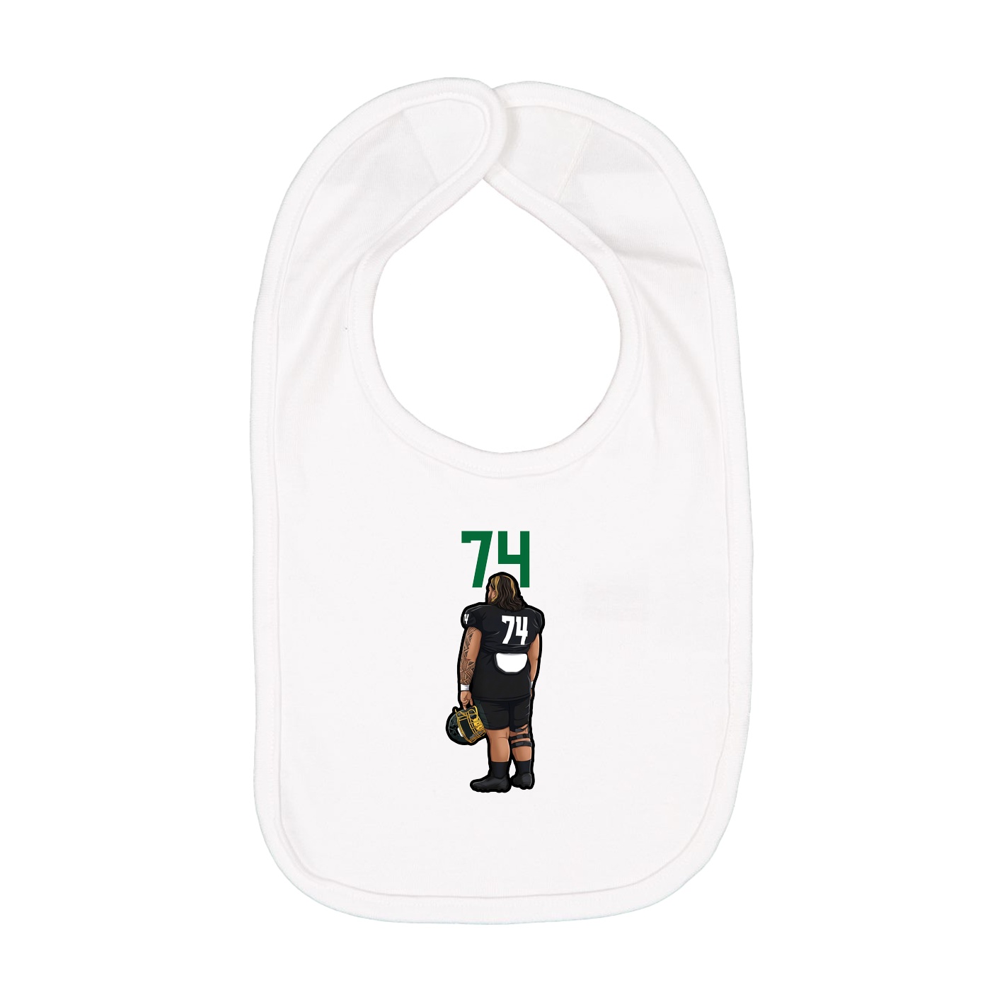 Infant Bib — Number Top in White